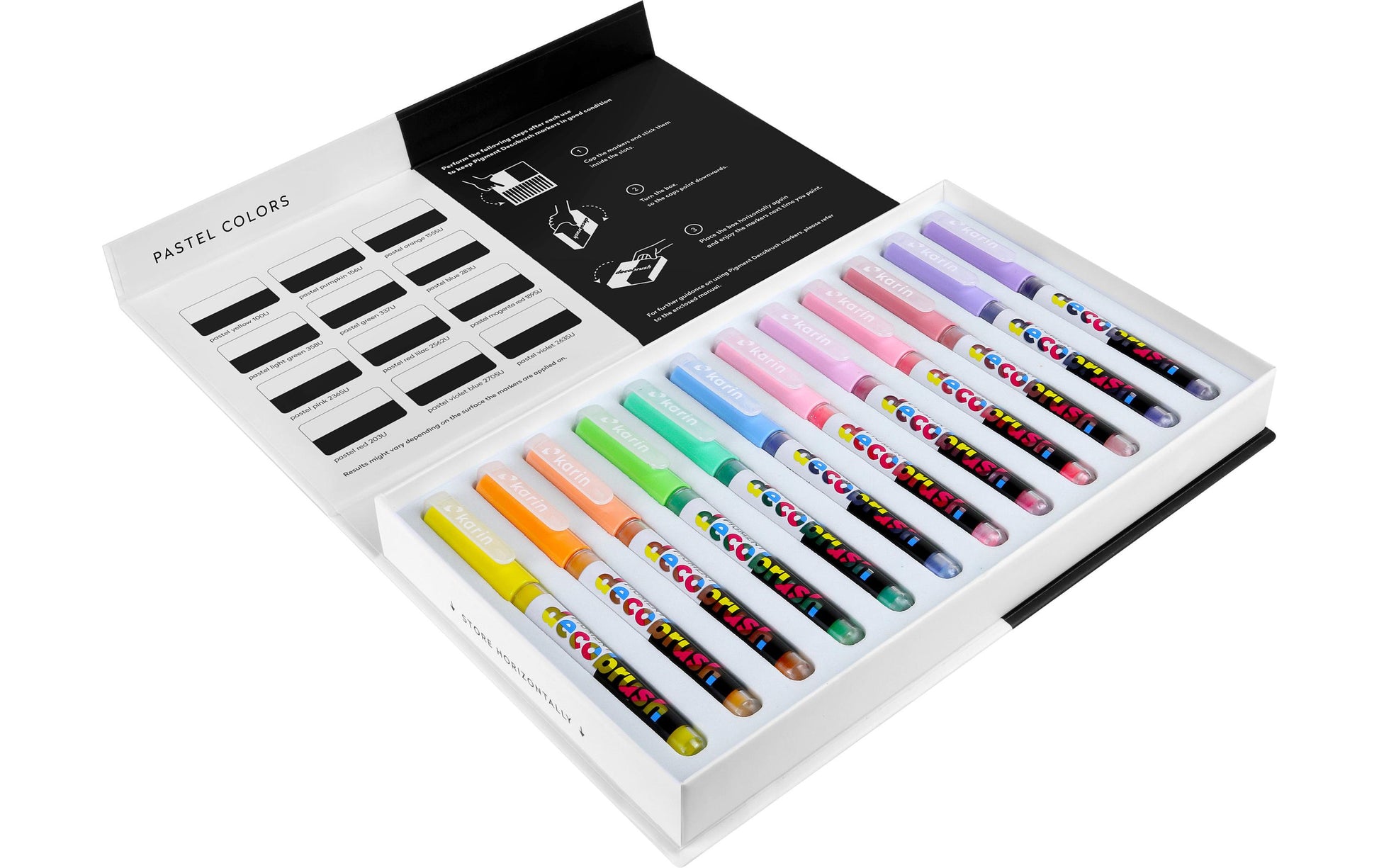 Karin Pigment Decobrush Acrylmarker – Pinselspitze – Pastell-Set (12 Farben)