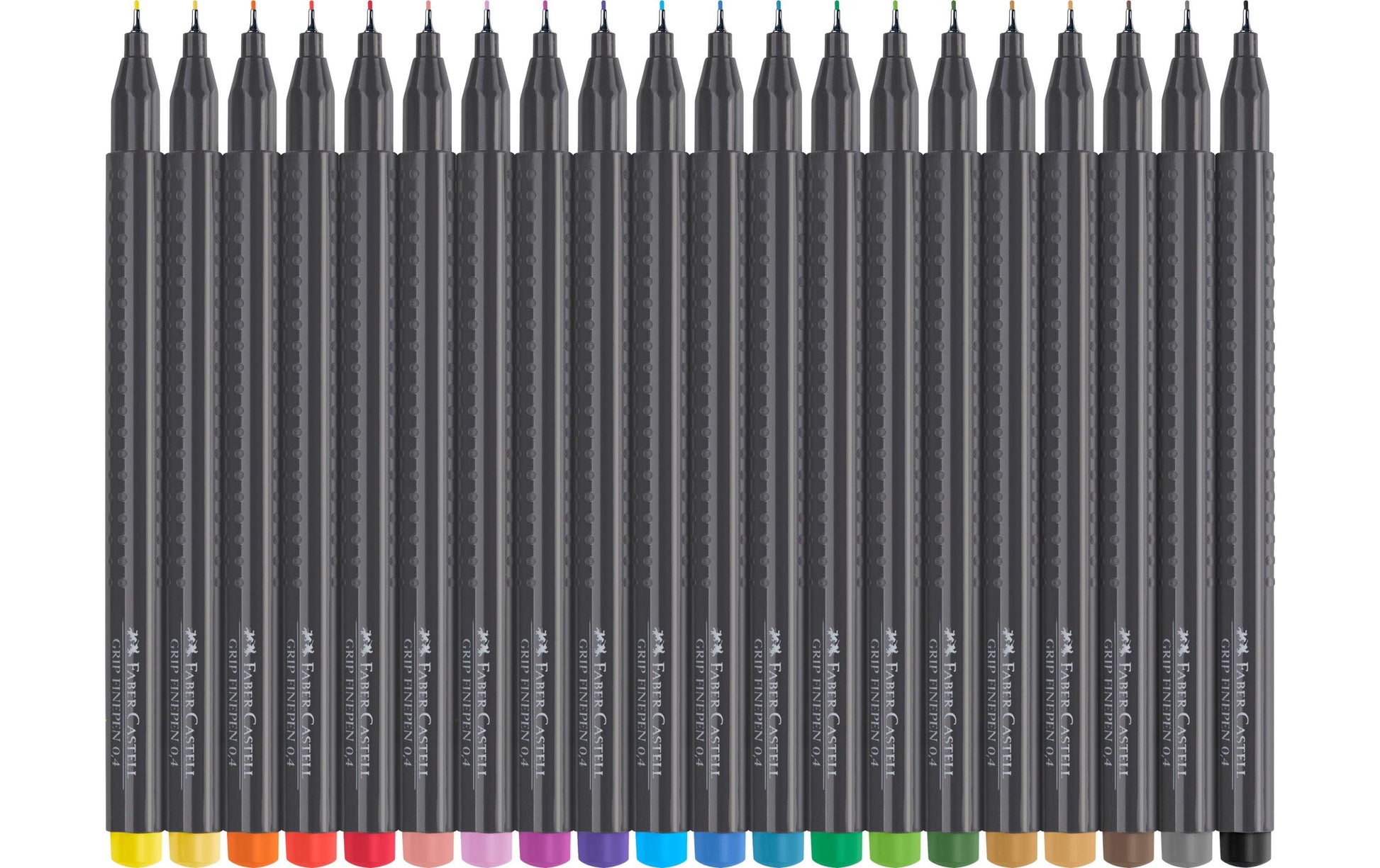 Faber-Castell Grip Fineliner Etui – 20 Stk., 0,4 mm, sortiert