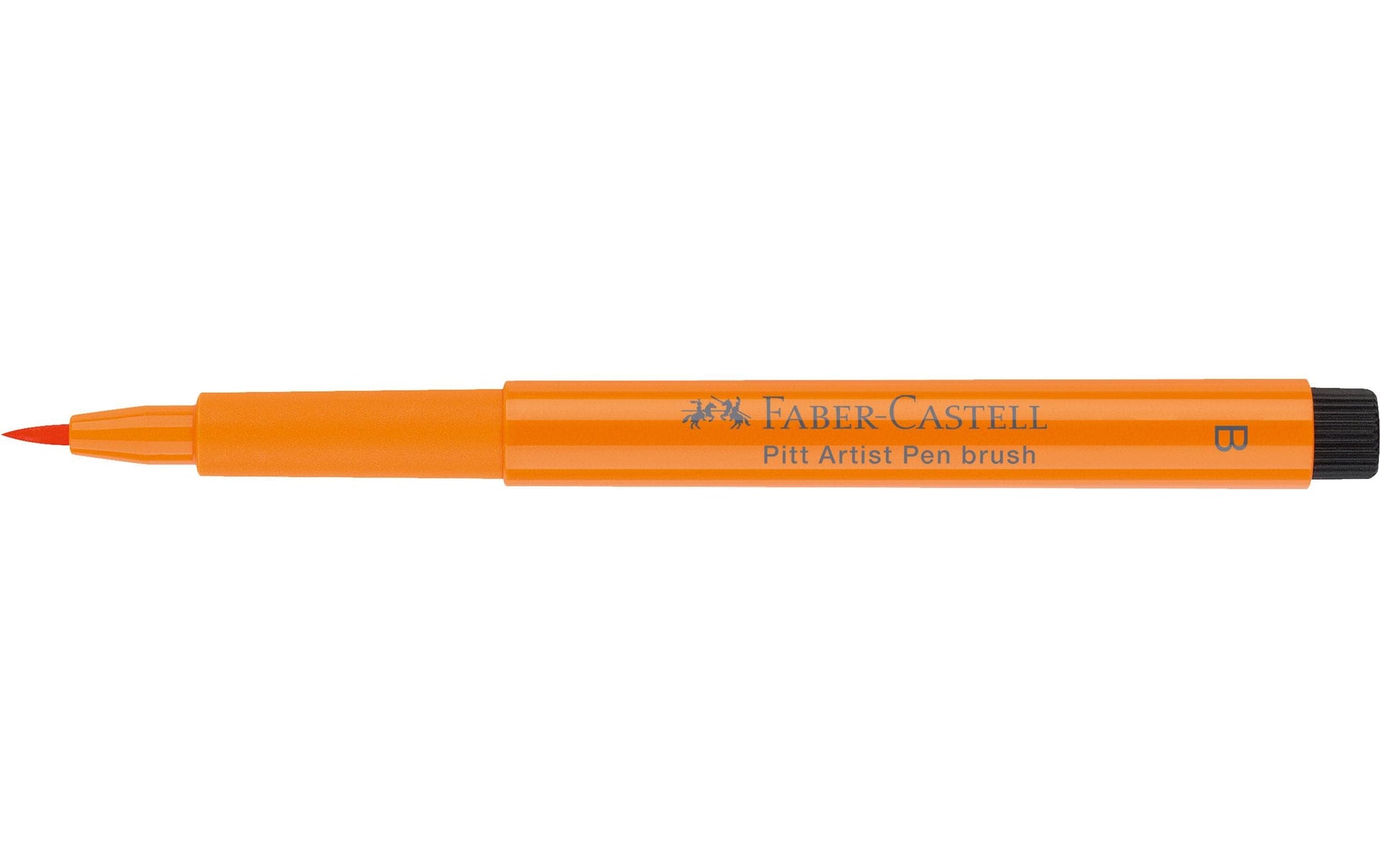Faber-Castell Pitt Artist Pen Pinselstift – Pinselspitze, 2,5 mm, pigmentiert, wasserfest, Lasurorange
