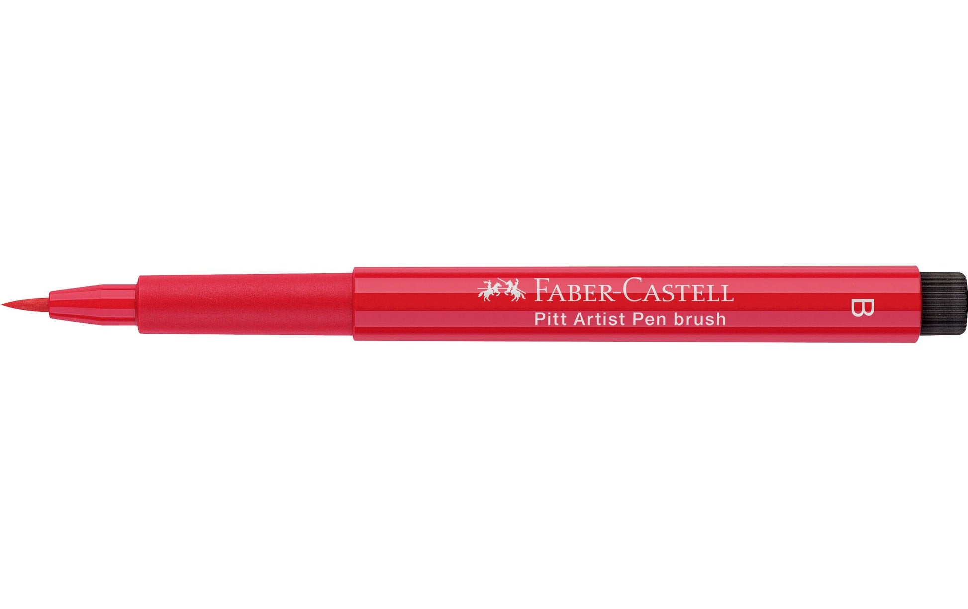 Faber-Castell Pitt Artist Pen Brush Pinselstift – 2,5 mm, pigmentiert, wasserfest, helles Geraniumrot
