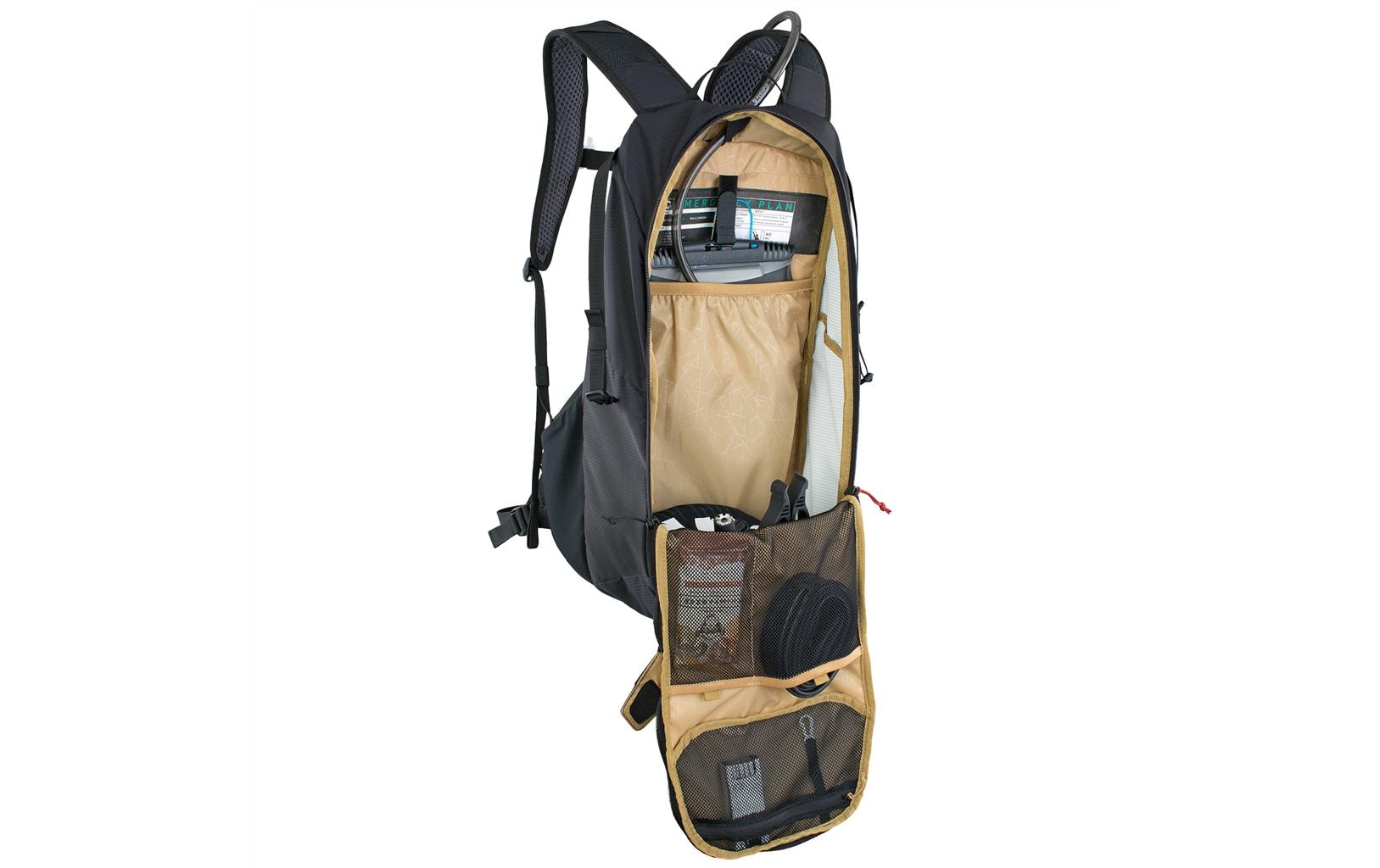 EVOC Sportrucksack Ride – 16 l, mit Helmfixierung, Nylon – Schwarz, 240 × 490 × 140 mm