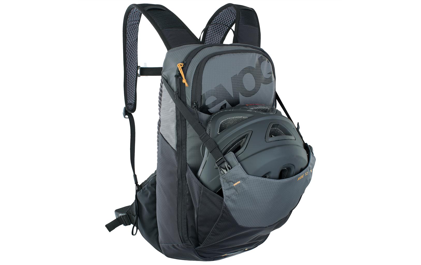 EVOC Sportrucksack Ride – 12 l, mit Trinksystem, Nylon – Schwarz/Grau, 240 × 470 × 100 mm