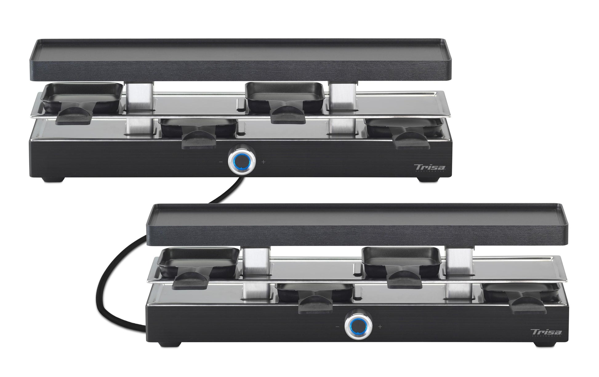 Trisa Raclette Style Connect – 8 Personen, Aluguss-Grillplatte, 1800 W – Schwarz