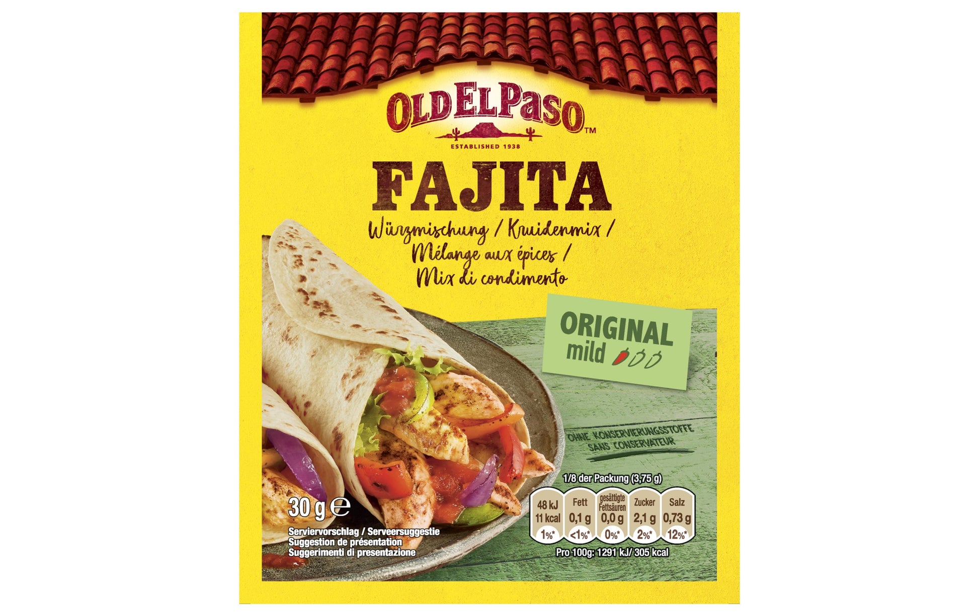 Old El Paso Fajita Gewürzmischung, vegetarisch – 30 g