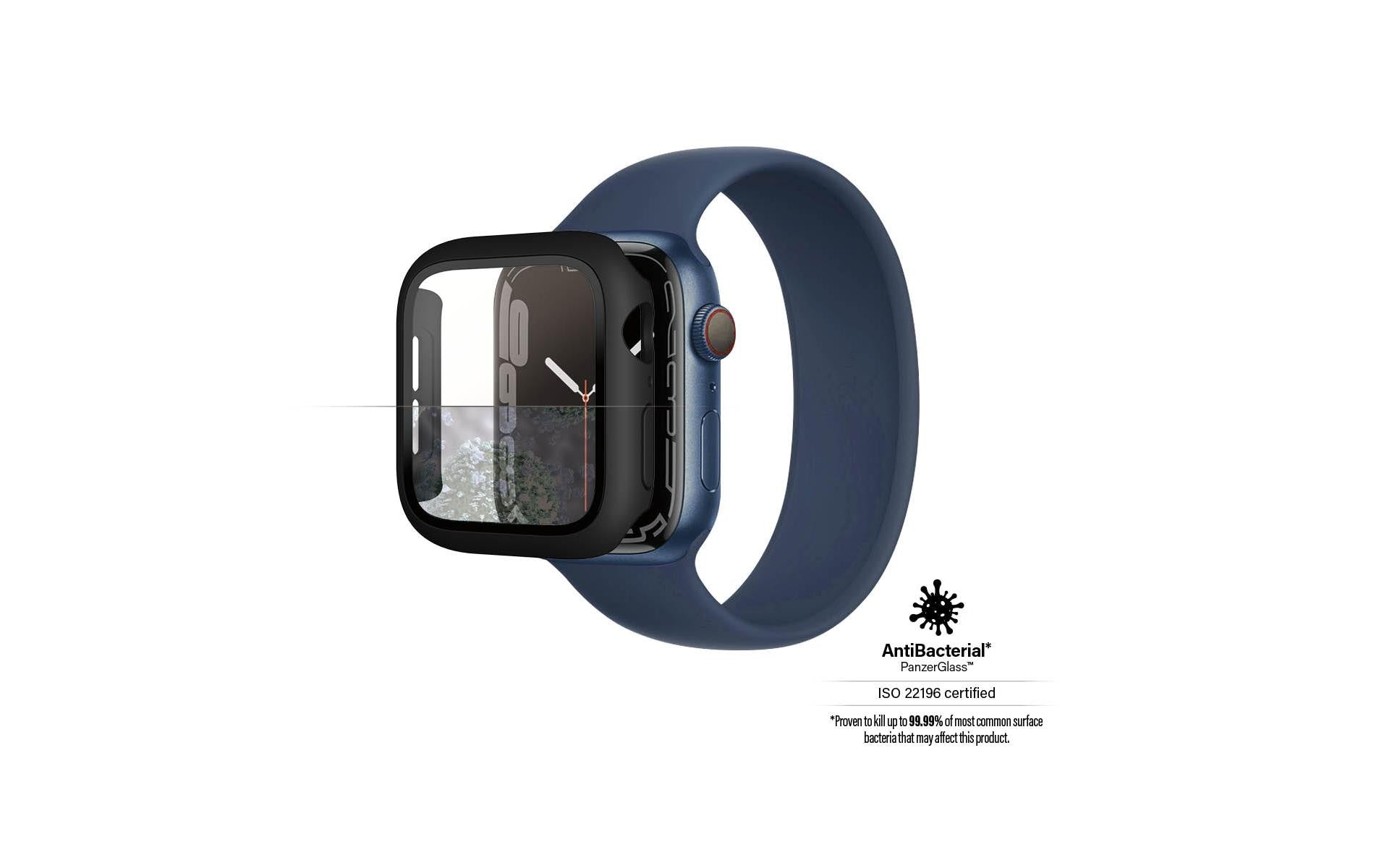 PanzerGlass Full Body 45 mm – Gehärtetes Glas, Schwarz, für Apple Watch Series 7/8