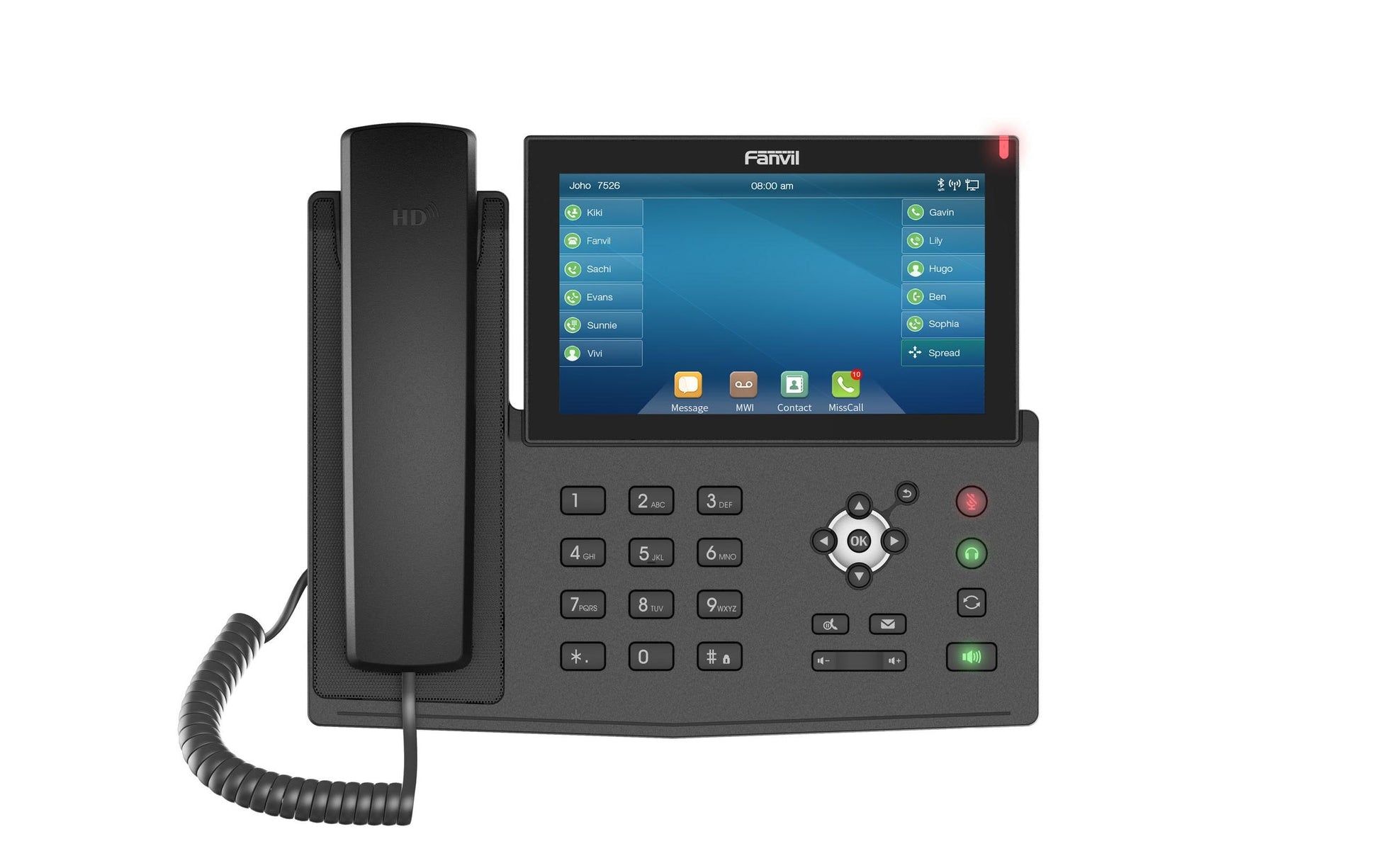 Fanvil X7 V2 – SIP-Tischtelefon, 7" Display, 20 SIP-Konten, PoE