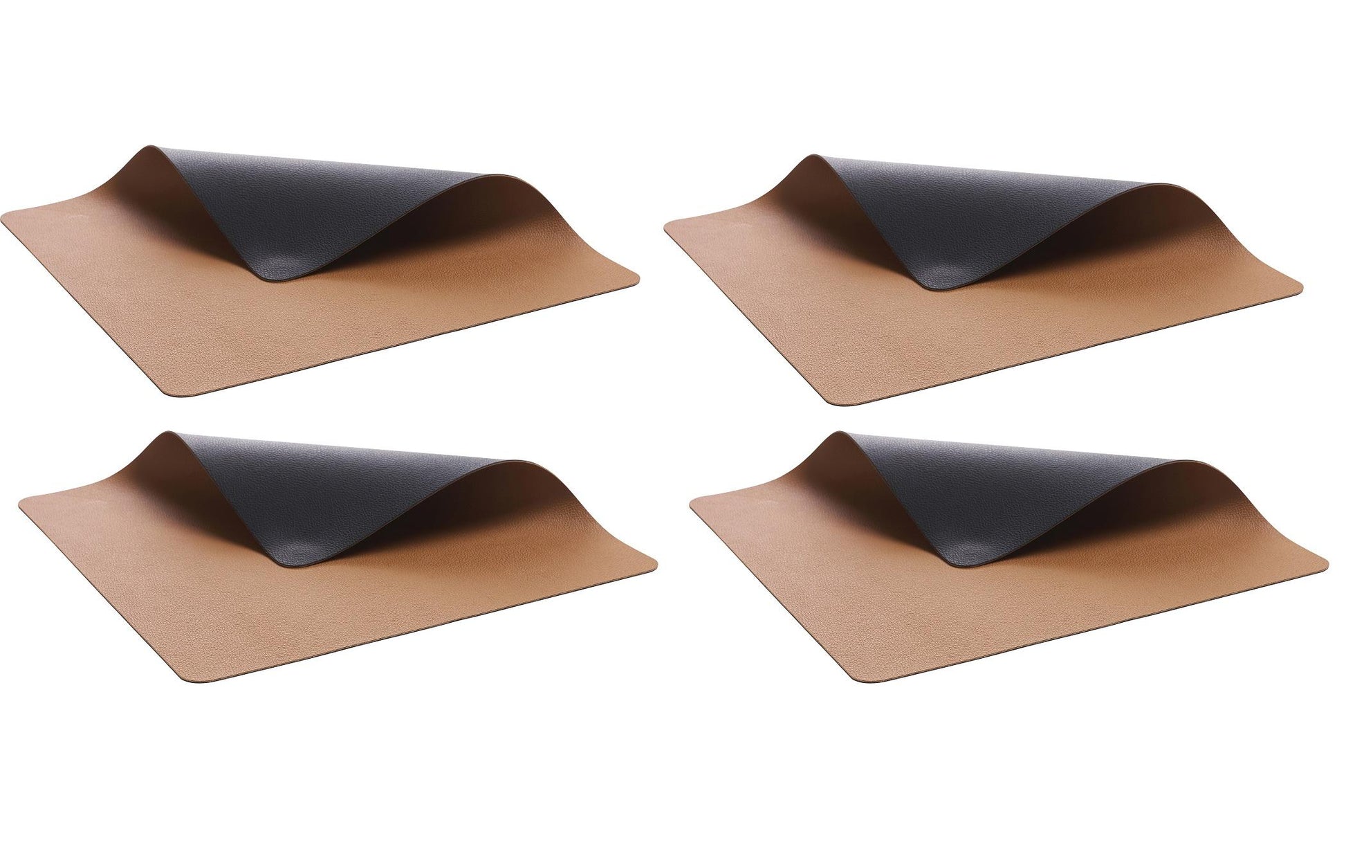 BITZ Tischset – PVC, schwarz, 46 × 33 cm – 4er-Set