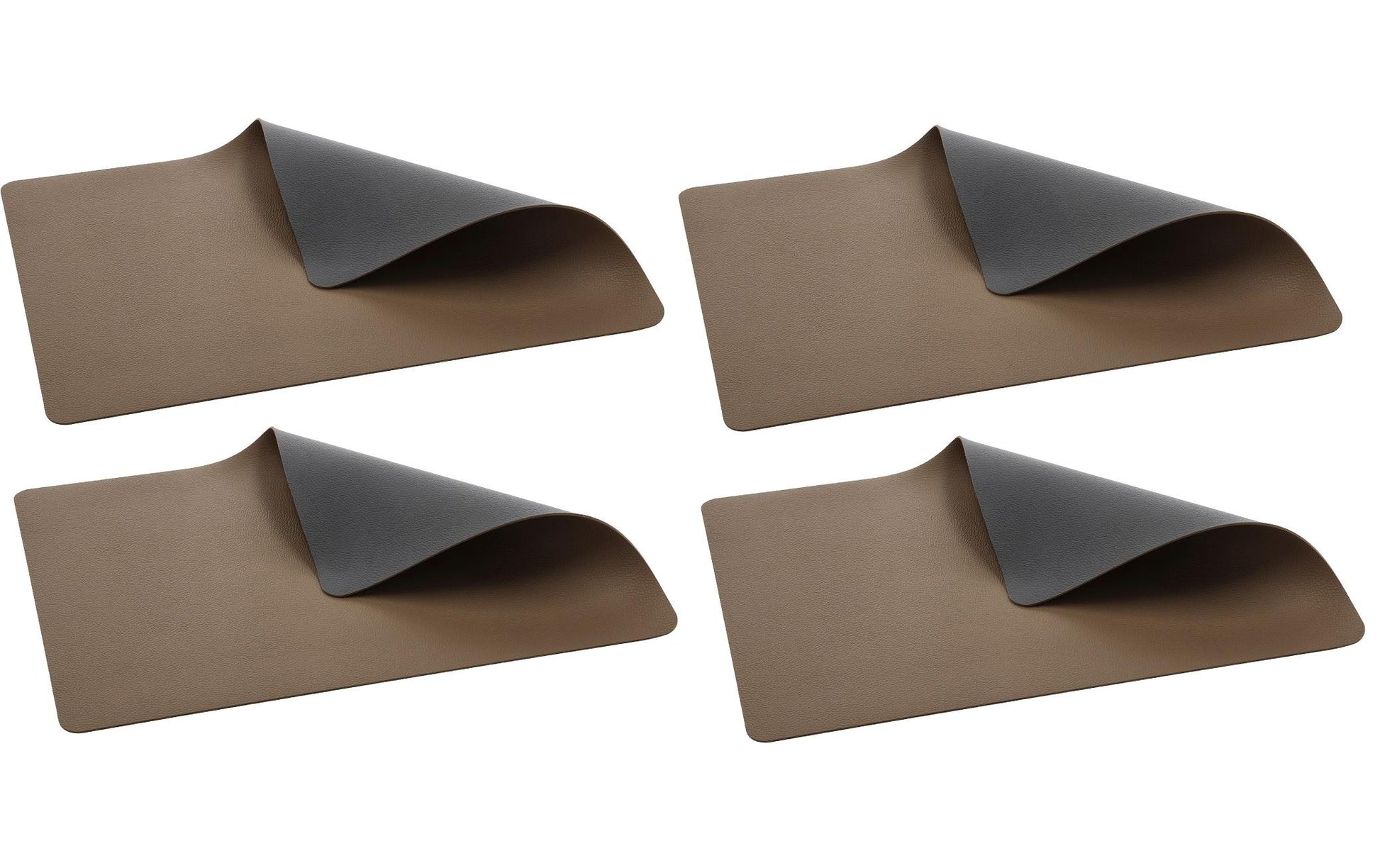 BITZ Tischset – PVC, dunkelbraun, 46 × 33 cm – 4er-Set