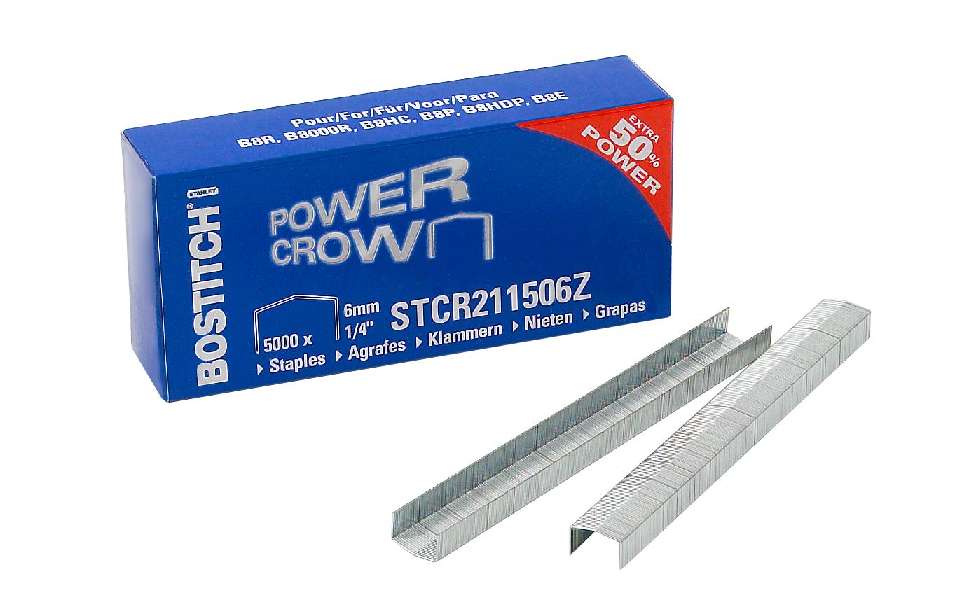 Bostitch Heftklammern – für B8RC, B8RE, B8RD und andere – 6 mm – Metall, silber – 5000 Stück.