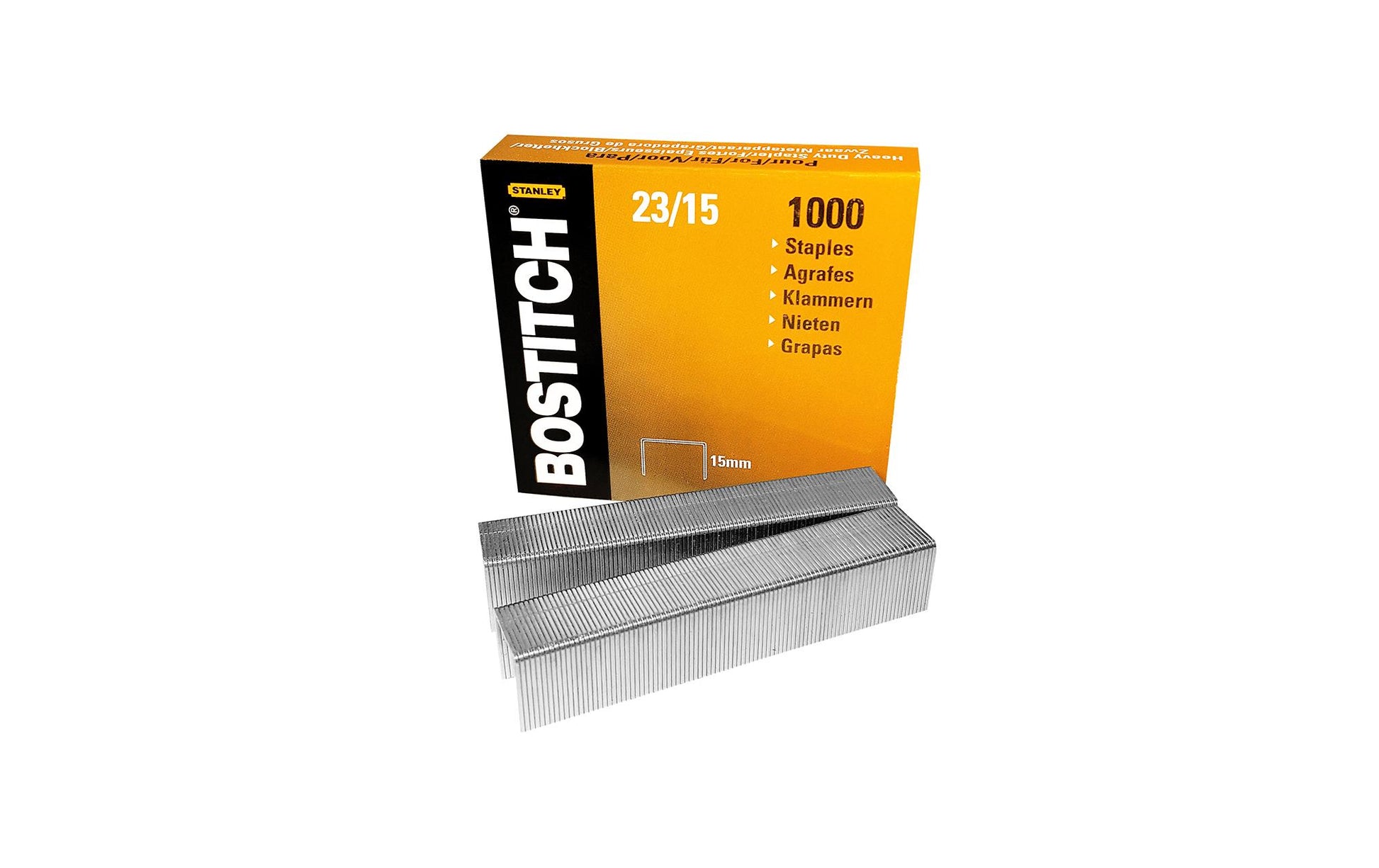 Bostitch Heftklammern – 15 mm – Metall, silber – 1000 Stk.