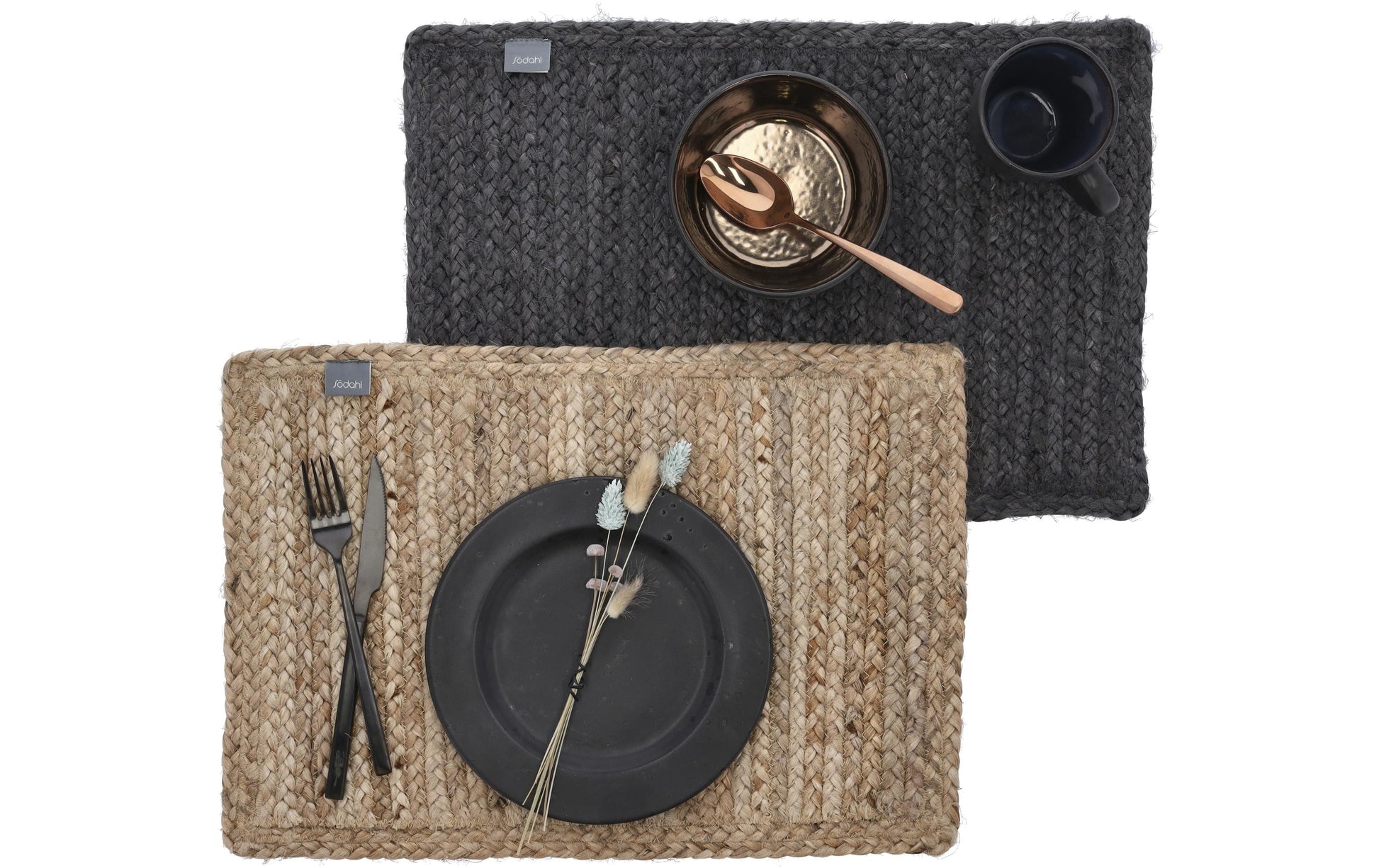 Södahl Tischset – 33×48 cm, Baumwolle, Schwarz, Its all Nature Ash