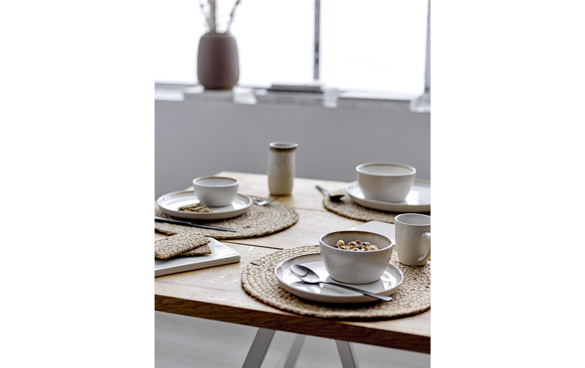 Södahl Tischset – rund, Jute, schwarz, Ø35 cm
