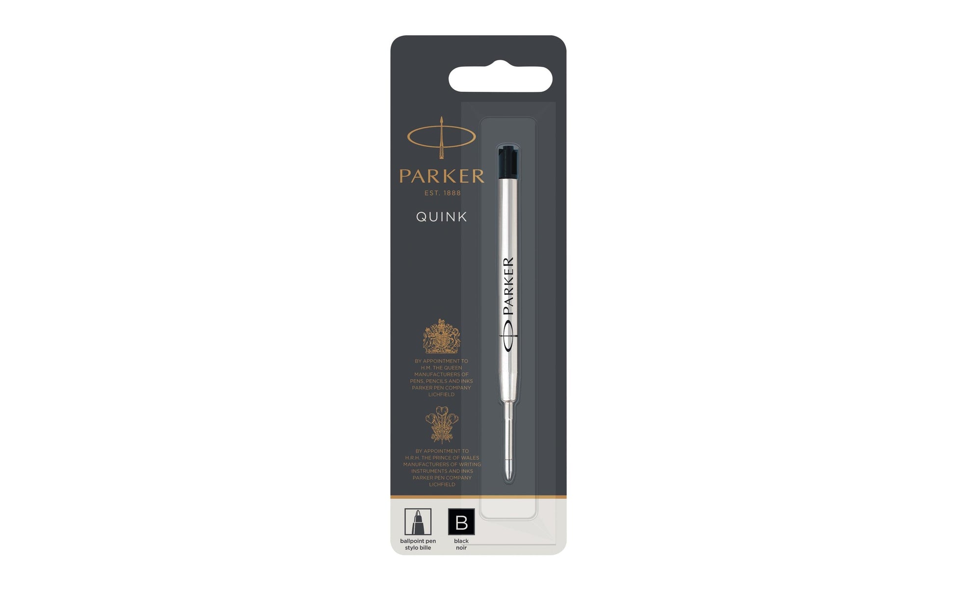 Parker Kugelschreiber-Mine Quink für Parker-Modelle – Schwarz, 1,2 mm, geruchsarm, 1 Stk.