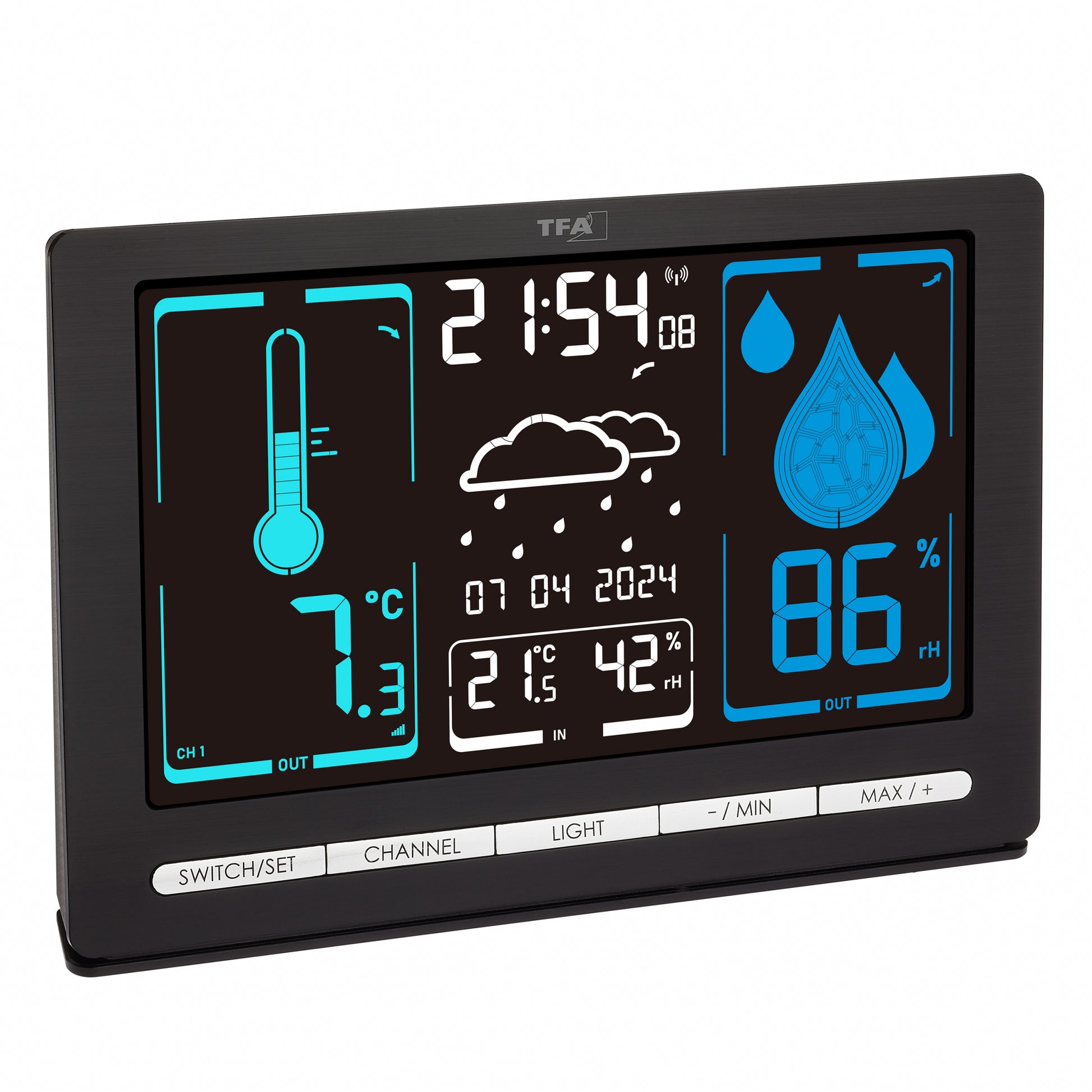 TFA-Dostmann METEOCHROME Temperatur-/Feuchtesensor – 868 MHz, −40–60 °C, 10–99 %, Innen/Aussen