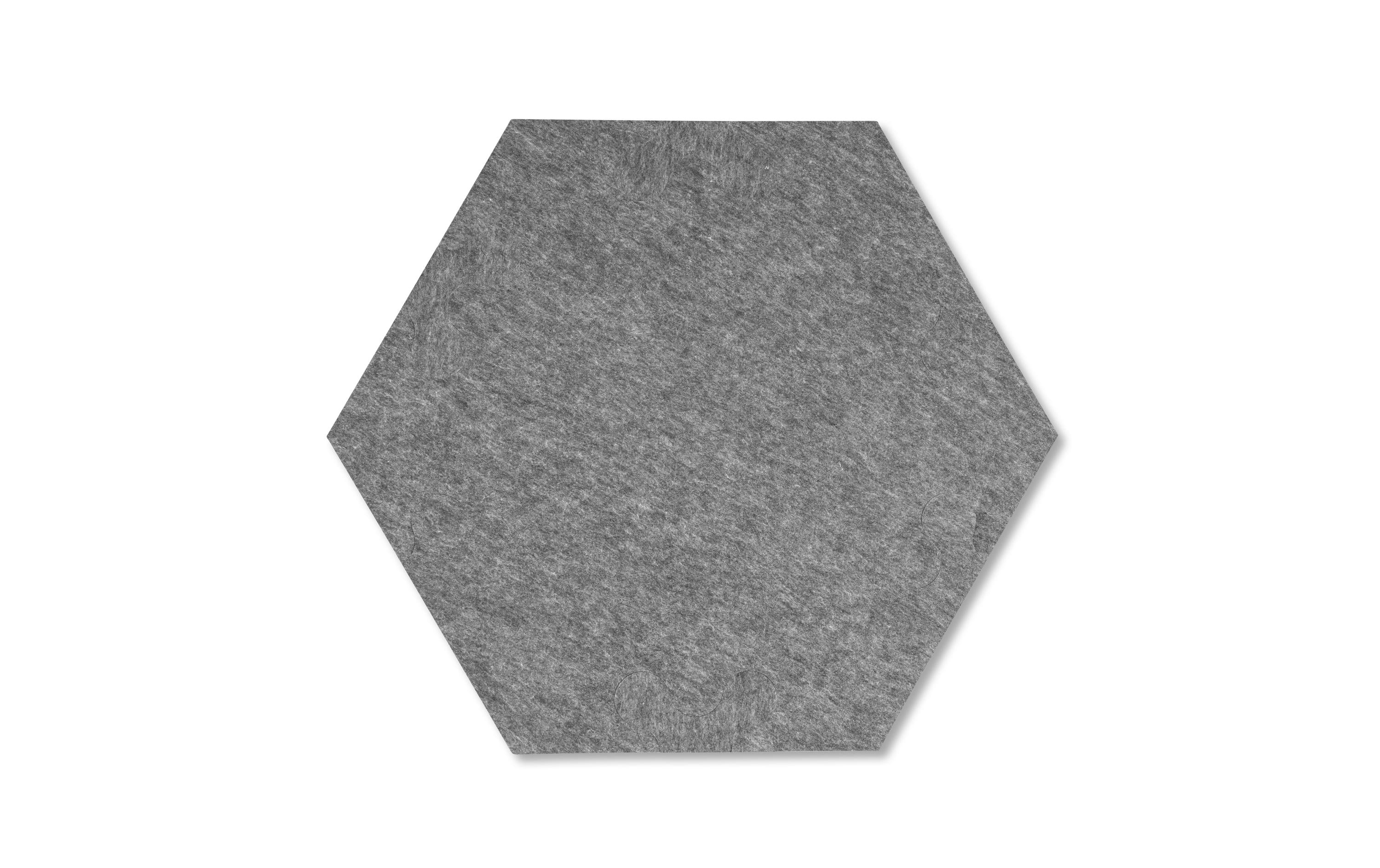 Plotony Akustikplatten Hexagon – 6 Platten – 44 × 50,5 × 1,7 cm – Polyester, Grau – Klasse D