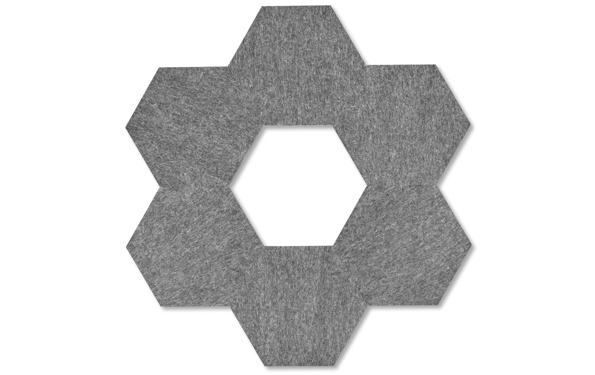 Plotony Akustikplatten Hexagon – 6 Platten – 44 × 50,5 × 1,7 cm – Polyester, Grau – Klasse D