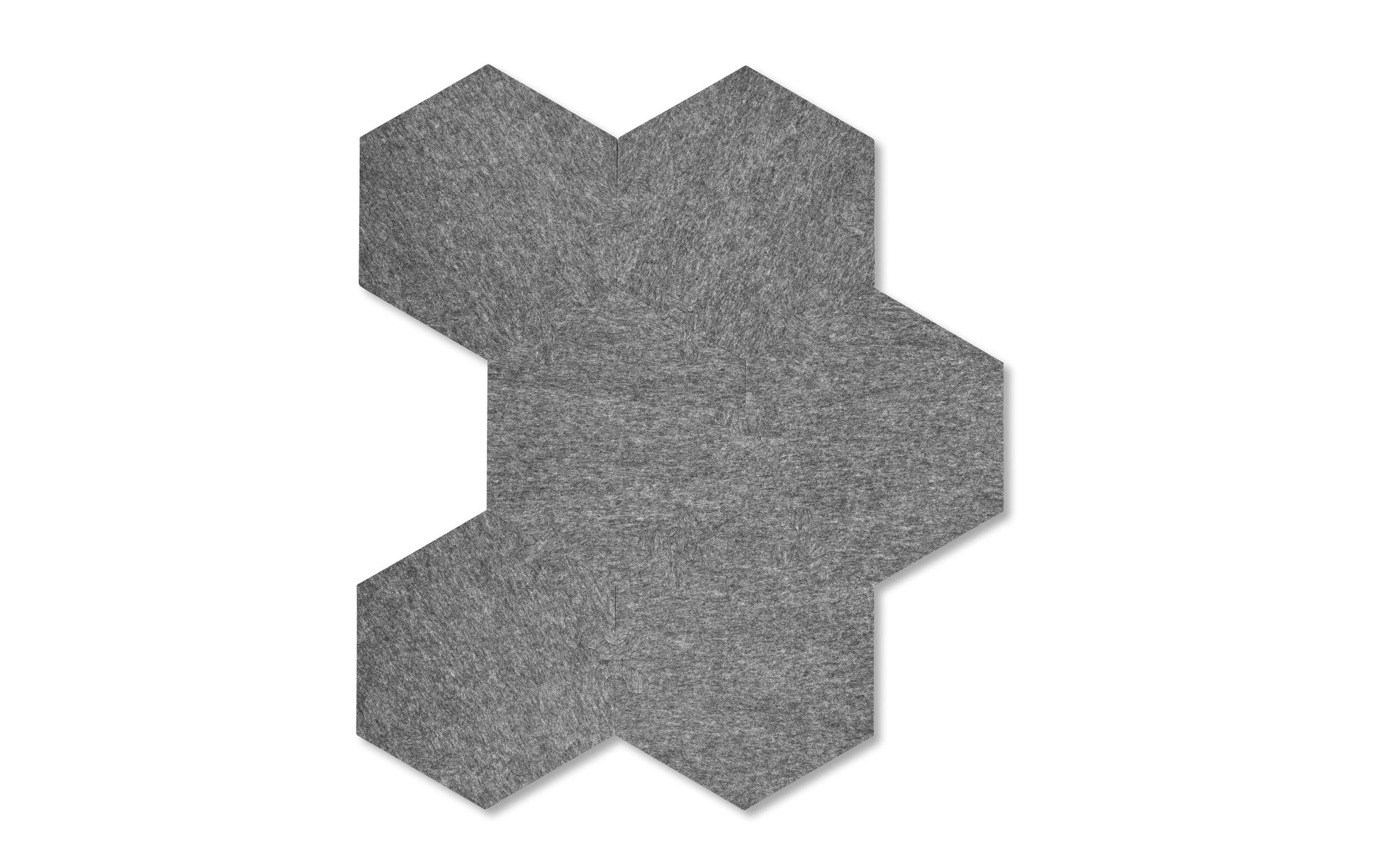 Plotony Akustikplatten Hexagon – 6 Platten – 44 × 50,5 × 1,7 cm – Polyester, Grau – Klasse D