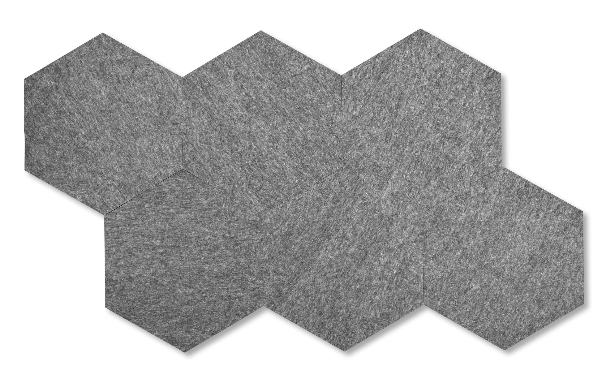 Plotony Akustikplatten Hexagon – 6 Platten – 44 × 50,5 × 1,7 cm – Polyester, Grau – Klasse D