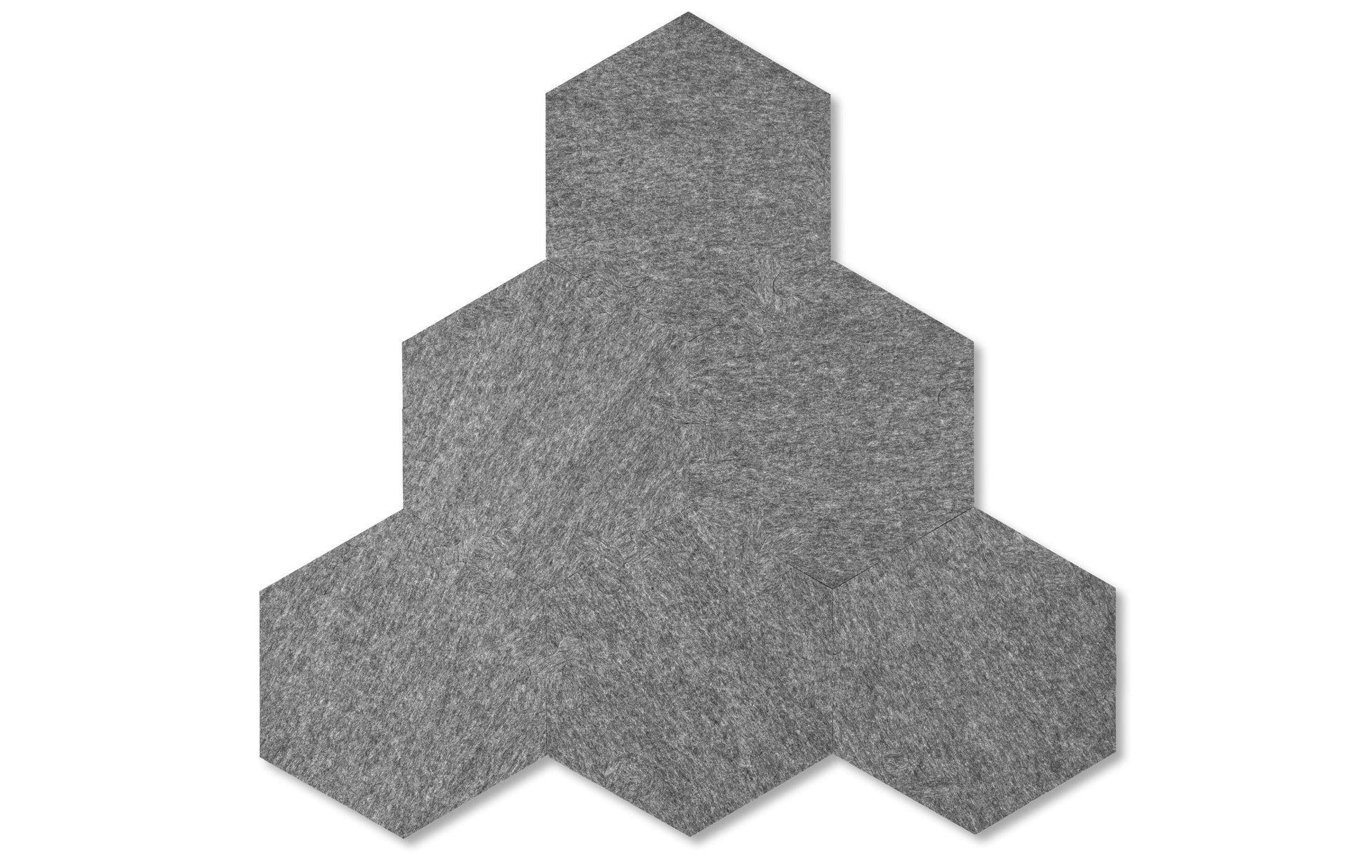Plotony Akustikplatten Hexagon – 6 Platten – 44 × 50,5 × 1,7 cm – Polyester, Grau – Klasse D