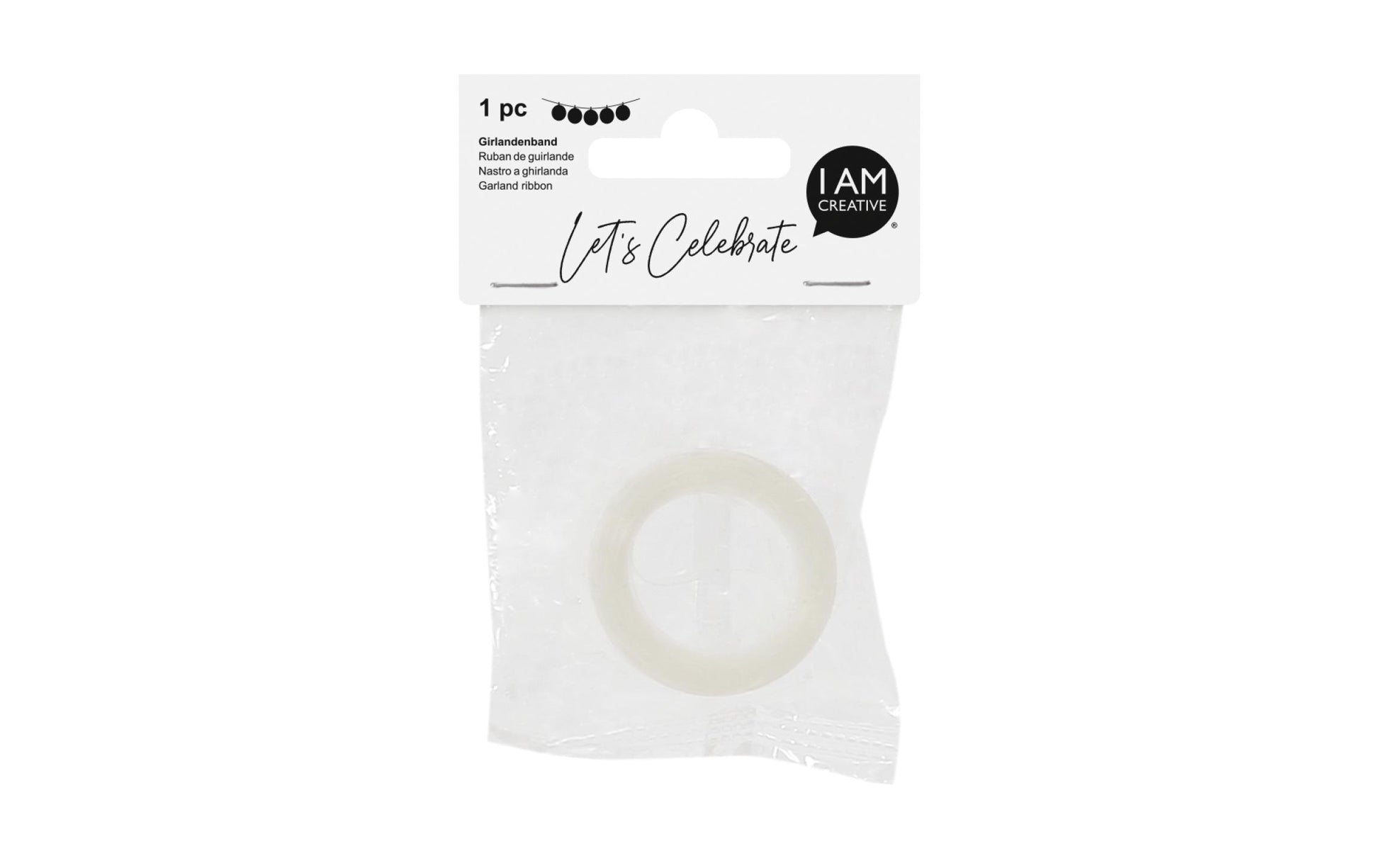 I am Creative Girlandenband – Weiss – 0,5 cm – Kunststoff – 1 Stück – für Luftballone