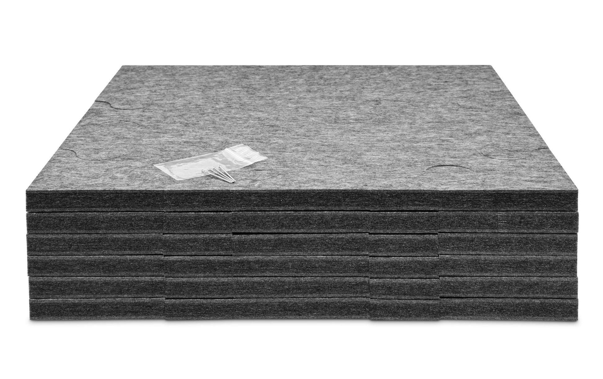 Plotony Quadro Akustikplatten – 6 Platten – 40 × 40 × 1,7 cm – Polyester, grau – Klasse D