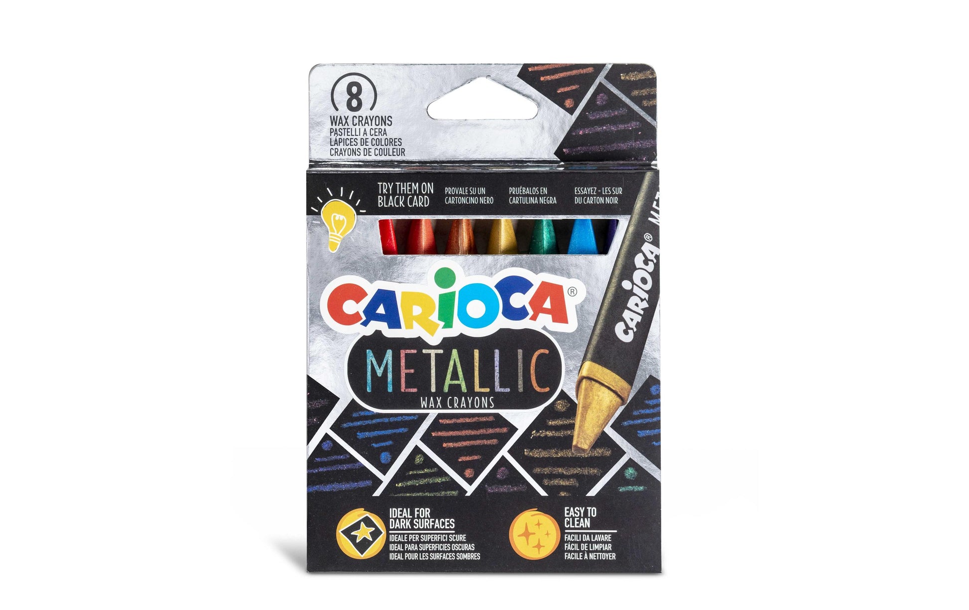 Carioca Wachsmalstifte Maxi – Metallic – 8 Stück