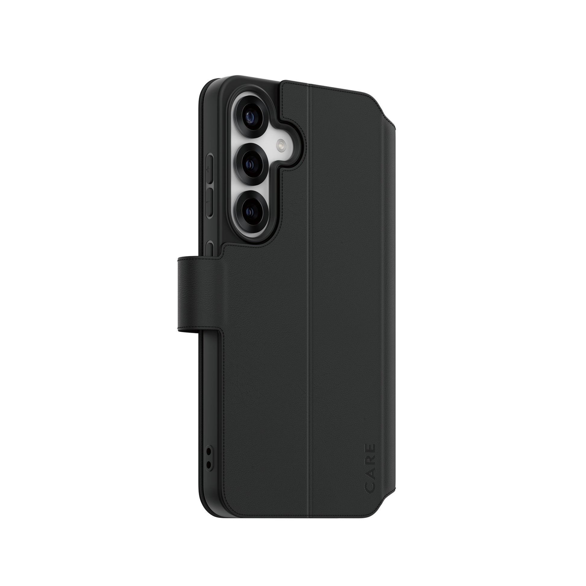 PanzerGlass CARE Backcover – für Samsung Galaxy S25, mit Ständer, Kunststoff, Schwarz, bis 2,4 m sturzsicher