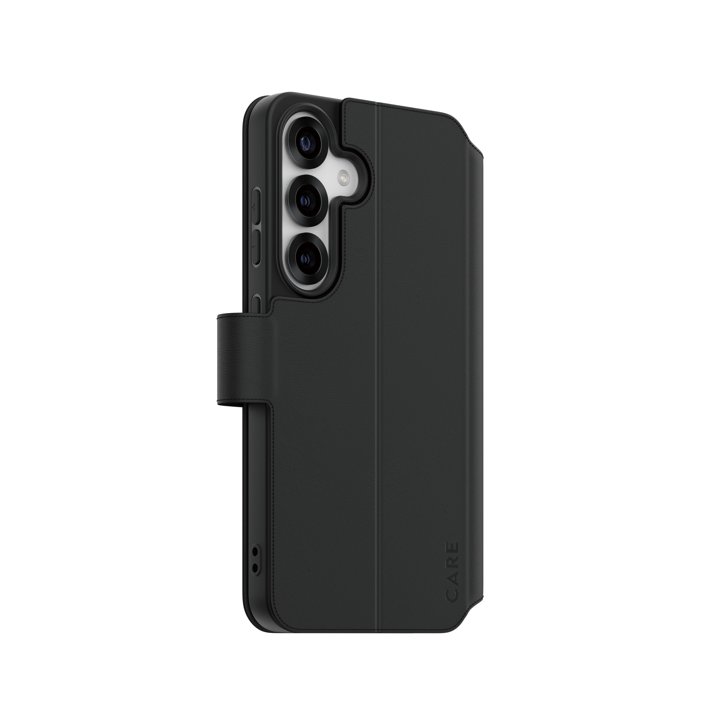 PanzerGlass CARE Backcover – für Samsung Galaxy S25, mit Ständer, Kunststoff, Schwarz, bis 2,4 m sturzsicher