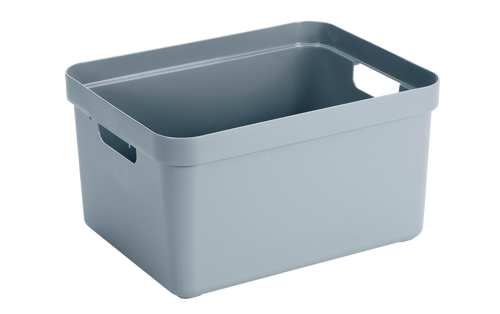 Sunware Aufbewahrungsbox 32 L (mit Deckel) – Kunststoff – Blaugrau – mit Griffen – 355 × 243 × 455 mm