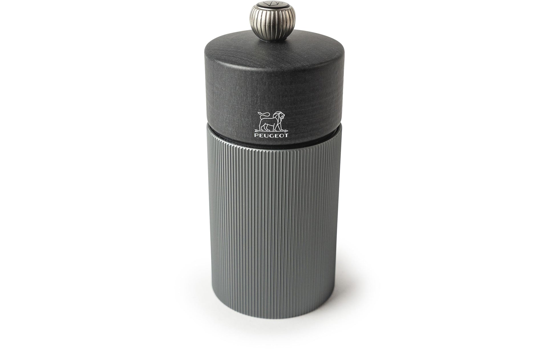 Peugeot Pfeffermühle Line – manuell, Stahlmahlwerk – Aluminium & Holz (Buche) – grau – 12 cm