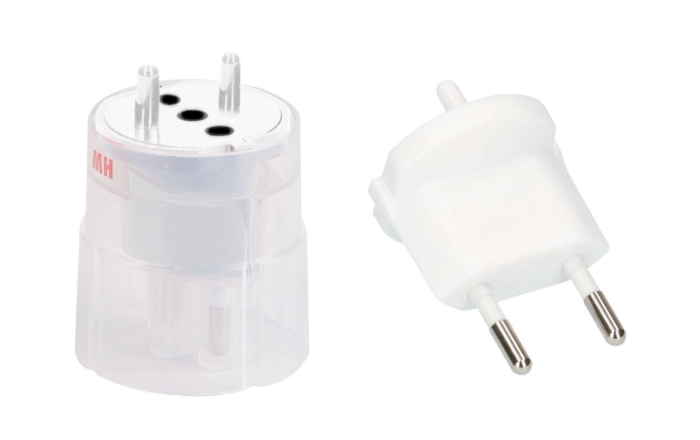 Max Hauri AG 135797 Fixadapter Typ C (Euro-Stecker) zu Typ J (CH) – 2-polig, 10 A, Weiss