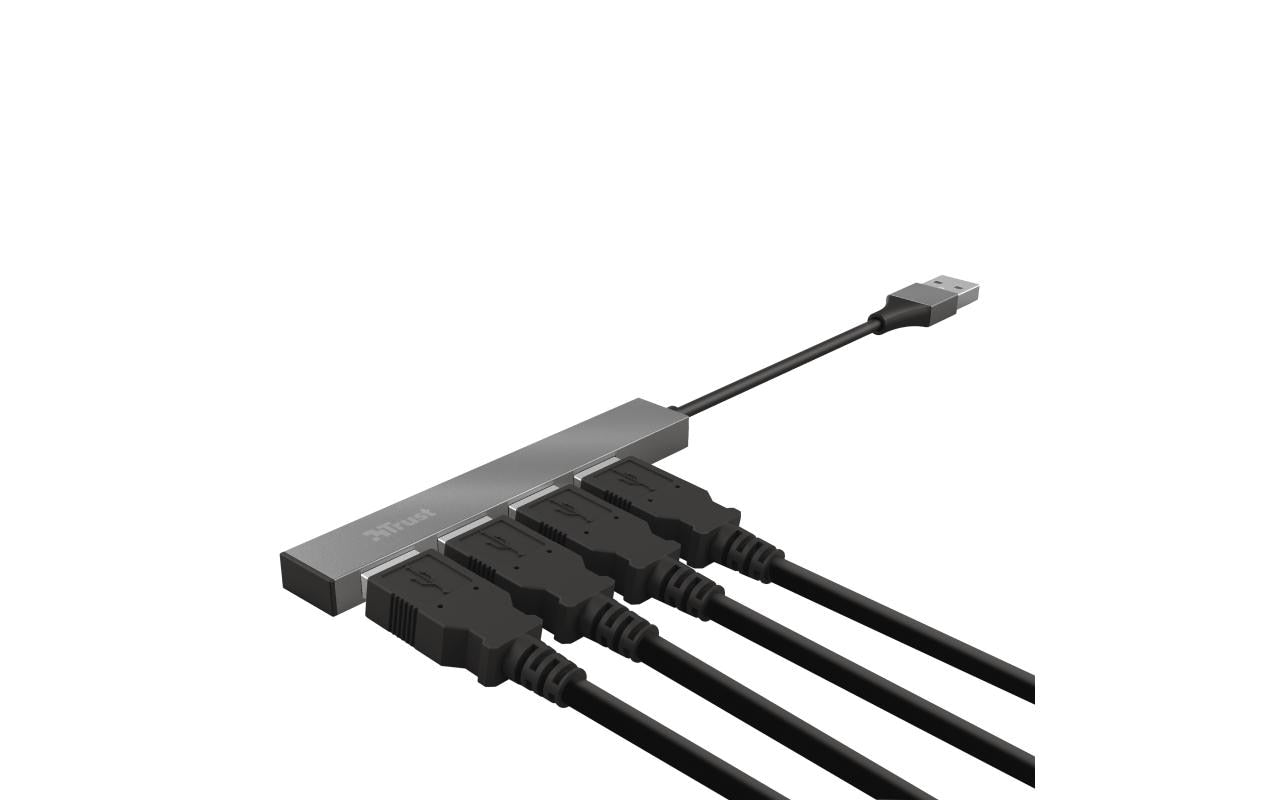 Trust Halyx Mini USB-Hub – USB 2.0, 4× USB-A, für Windows/Mac/ChromeOS