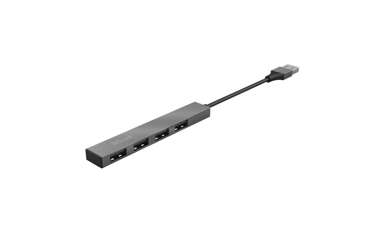 Trust Halyx Mini USB-Hub – USB 2.0, 4× USB-A, für Windows/Mac/ChromeOS