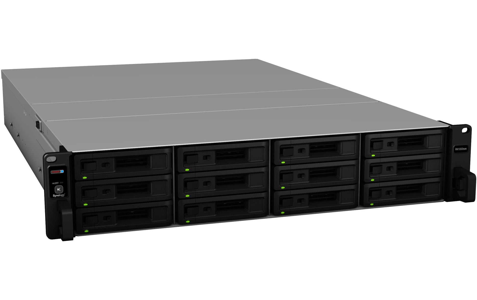 Synology RX1222sas – 12-Bay Rack 2U NAS – für 2,5"/3,5" HDD/SSD, SATA/SAS