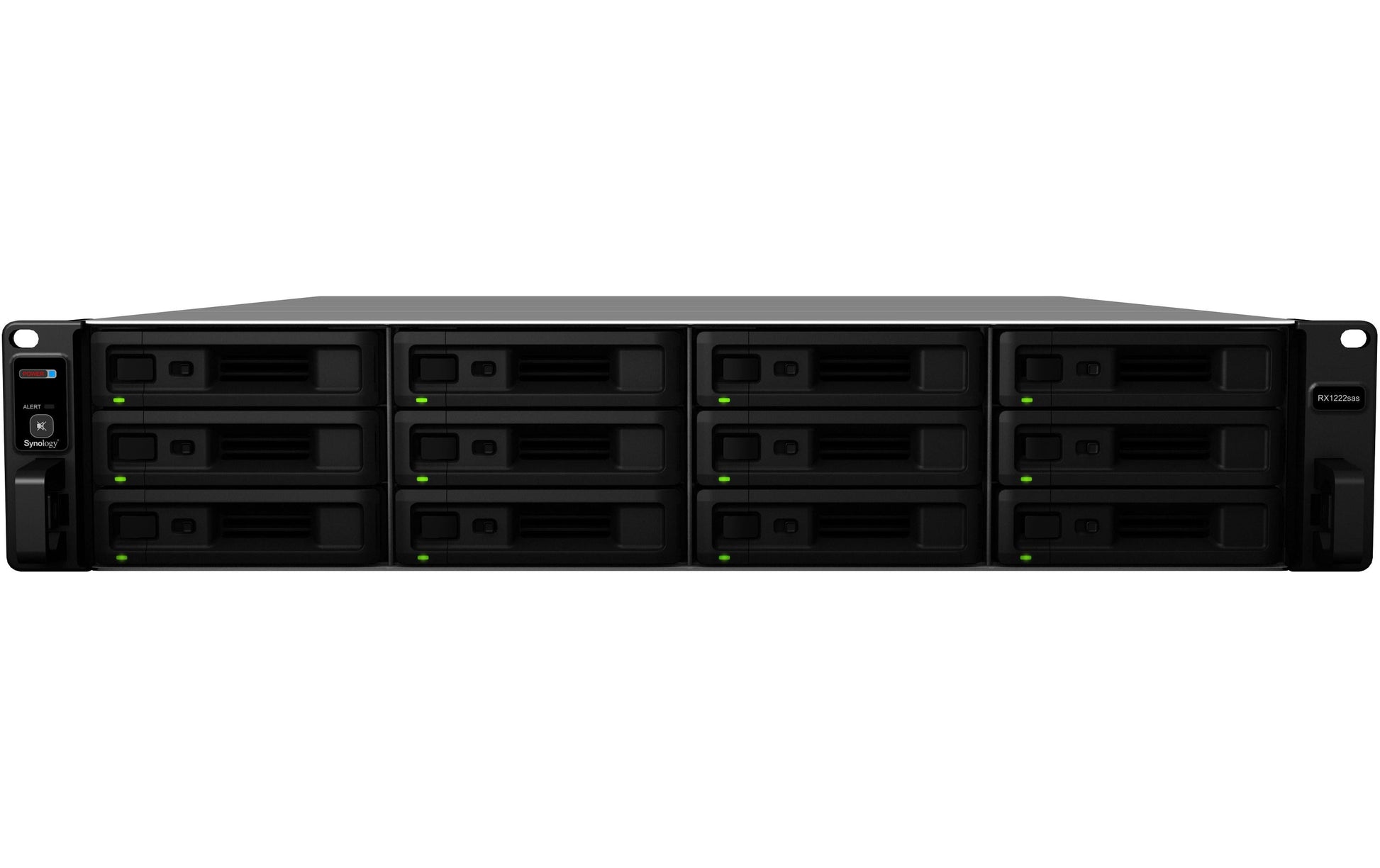 Synology RX1222sas – 12-Bay Rack 2U NAS – für 2,5"/3,5" HDD/SSD, SATA/SAS