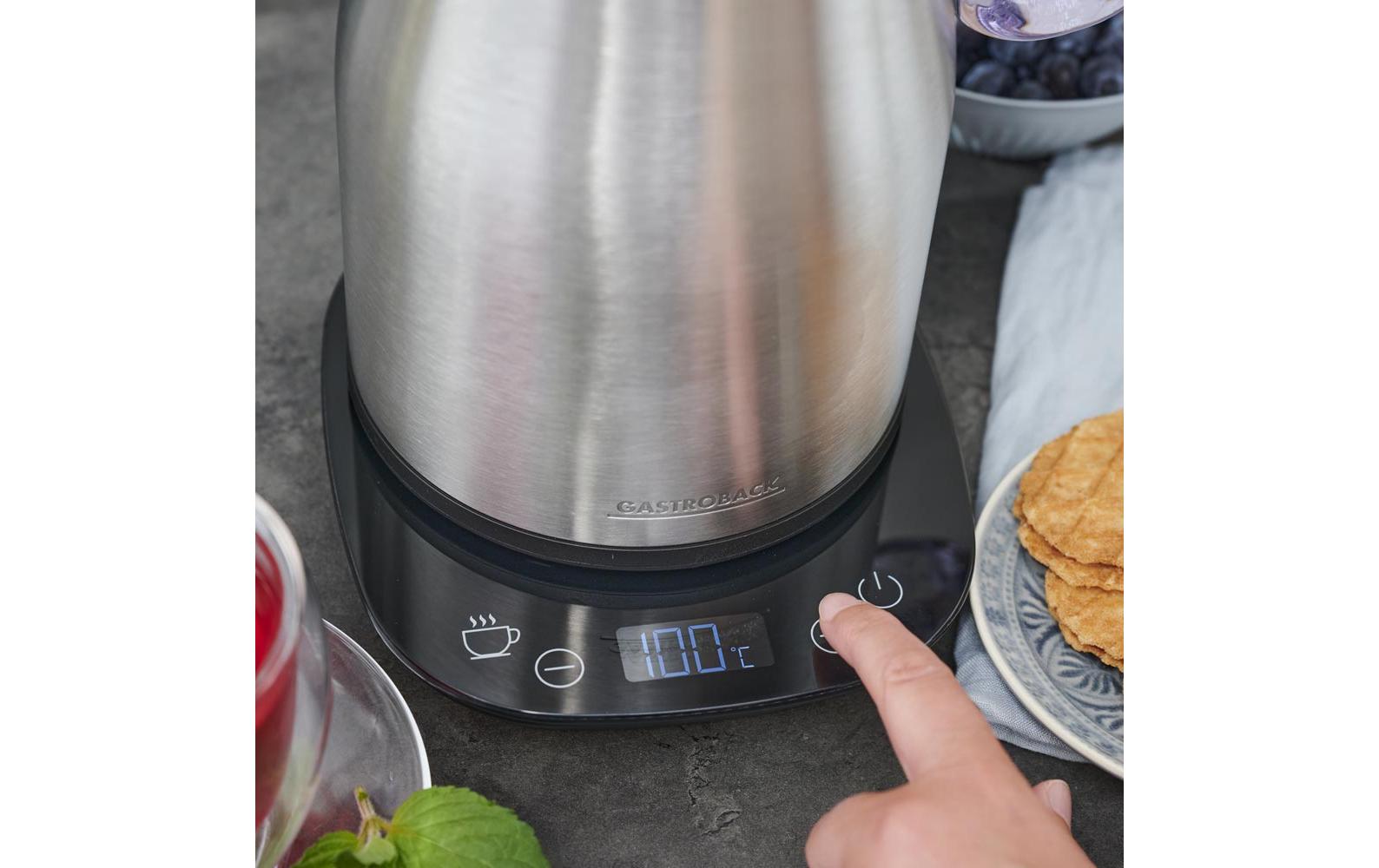 Gastroback Wasserkocher – 1,7 l, mit Temperaturwahl, Warmhaltefunktion, Edelstahl