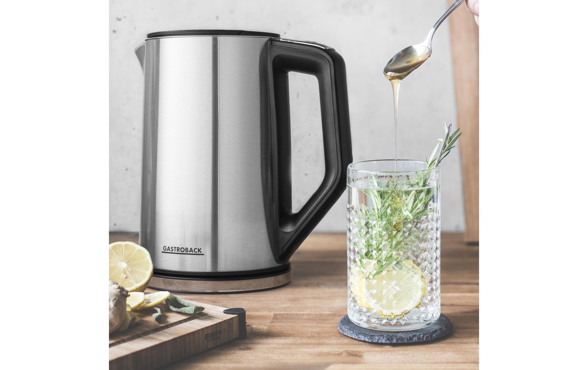 Gastroback Wasserkocher – 1,5 l, mit Temperaturwahl, Warmhaltefunktion, Edelstahl
