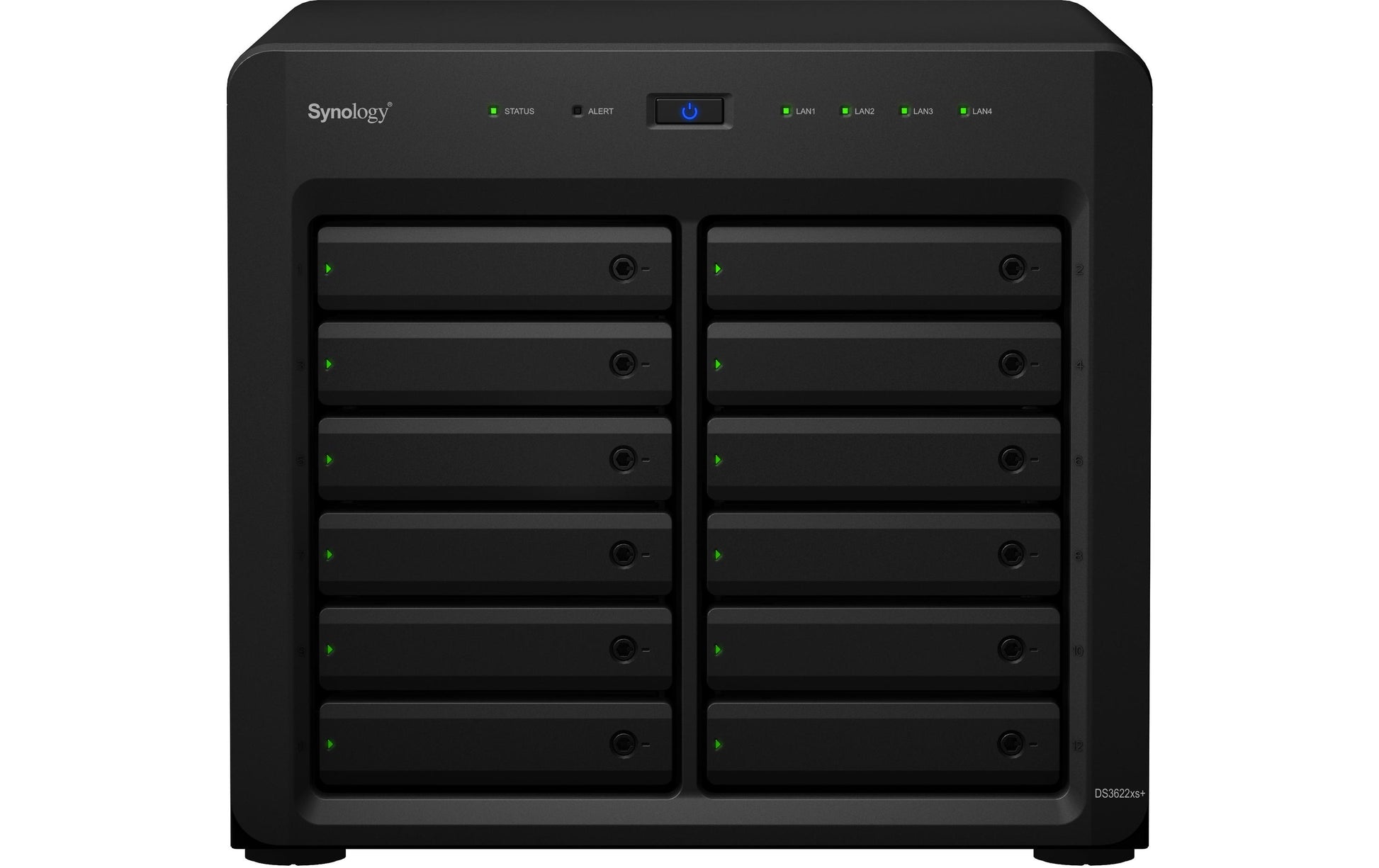 Synology DS3622xs+ – 12-Bay Tower NAS – Intel Xeon D-1531, 16 GB RAM, 10GbE, DSM, für 2,5"/3,5" HDD/SSD, SATA