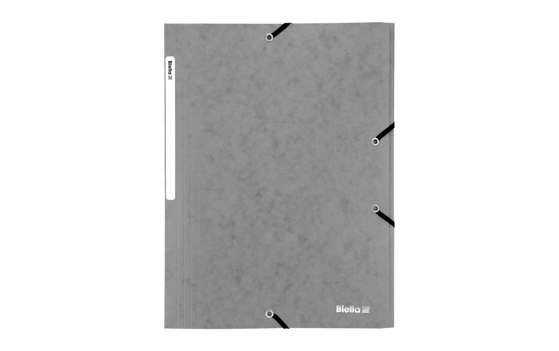 Biella Gummibandmappe A4 – 3 Klappen, Karton, Grau, bis 200 Blatt