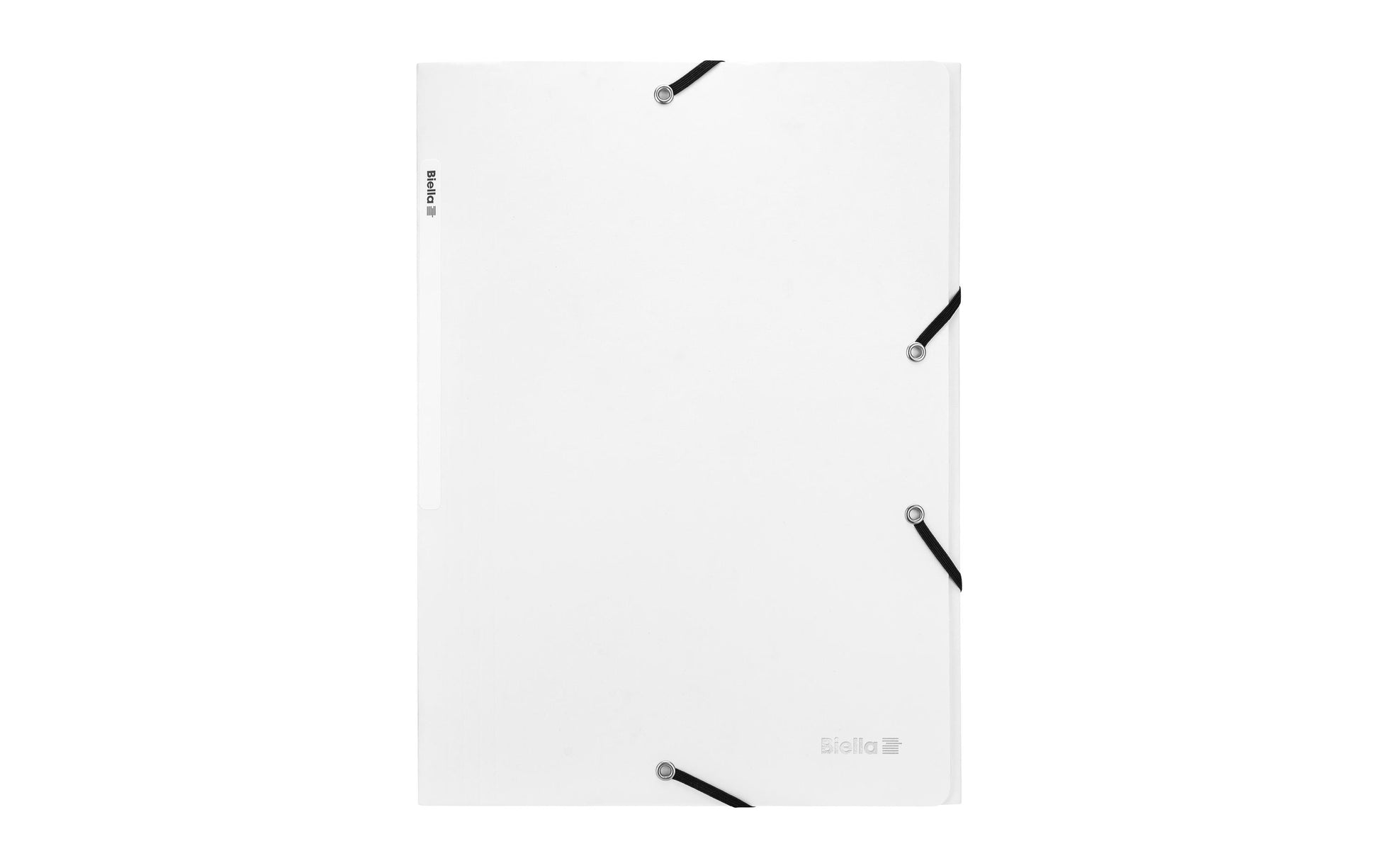 Biella Gummibandmappe für A4 – 3 Klappen, Karton, Weiss, bis 200 Blatt