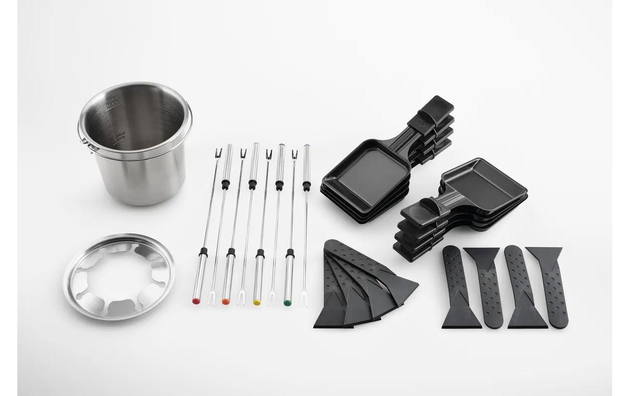 Solis Raclette-Kombination 977.20 – 8 Personen, 1200 W – Schwarz/Edelstahl