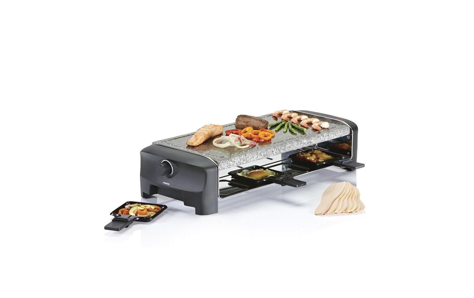 Princess Raclette-Grill 162830 – 8 Personen, Steinplatte, 1300 W – Schwarz