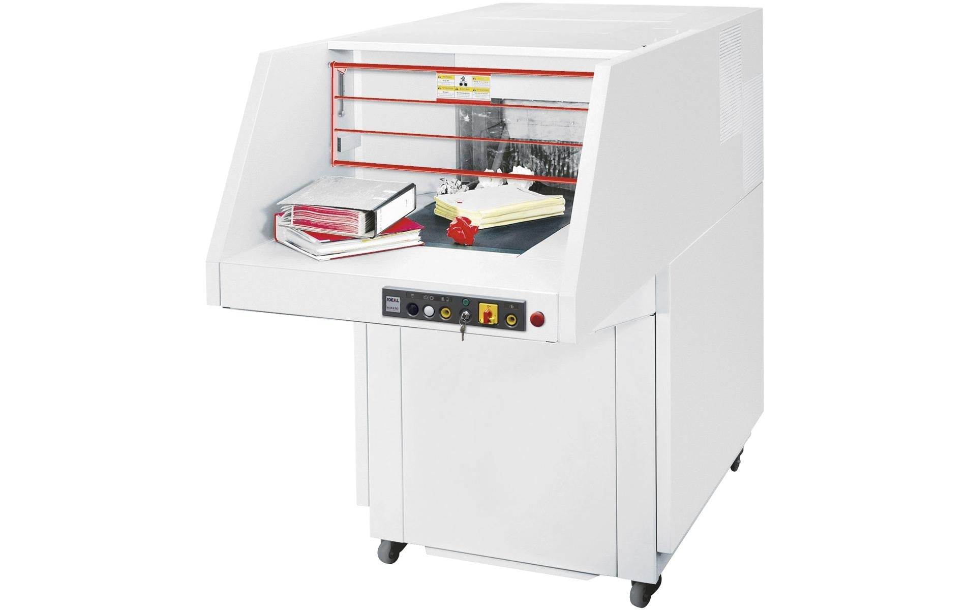 Ideal 5009CC – Aktenvernichter mit Autofeed 400 Blatt, DIN P-3, Partikelschnitt 6 × 50 mm, 300 l