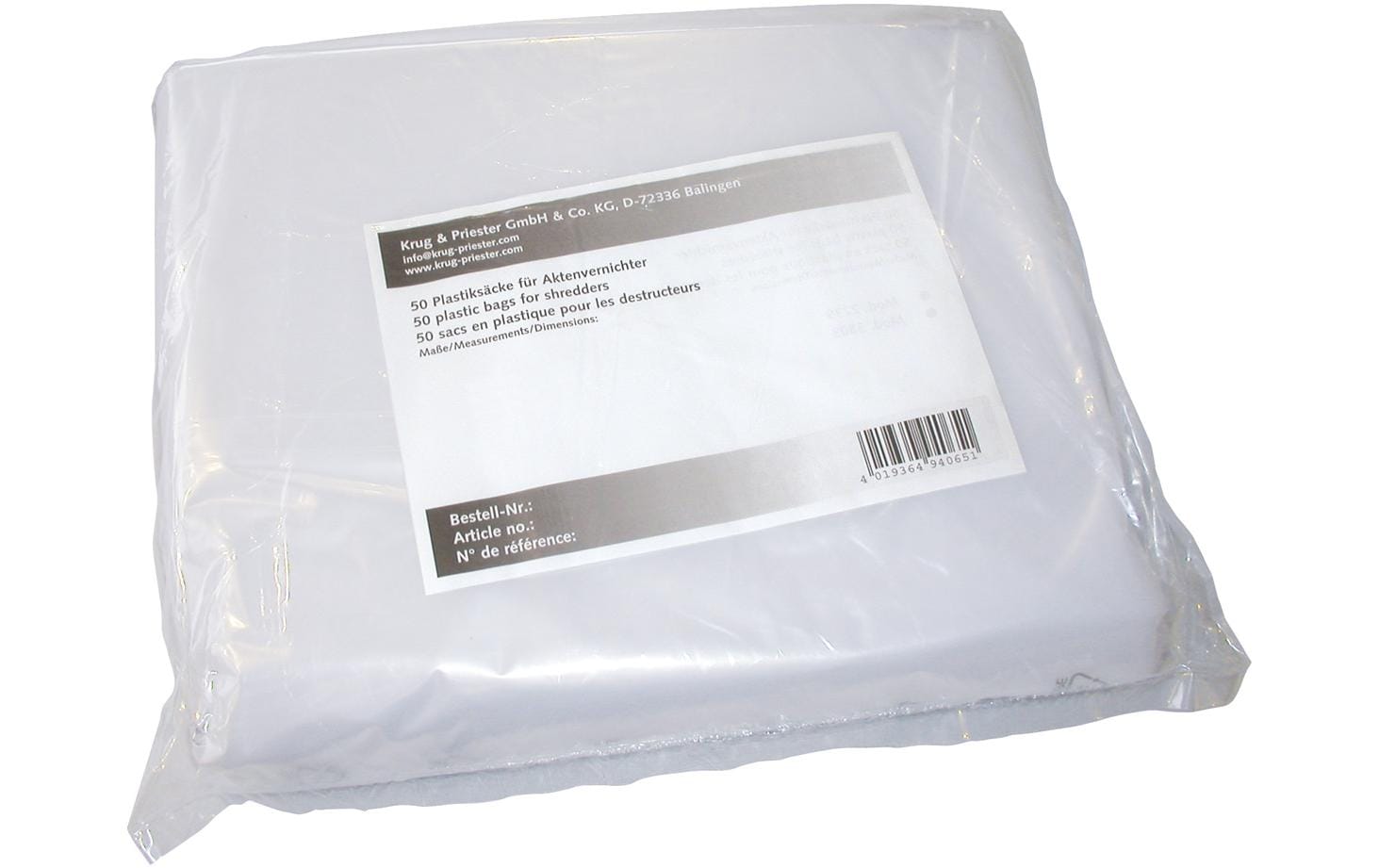 Ideal Abfallsack – 280 L, 100 µm, Kunststofffolie – 50 Stück