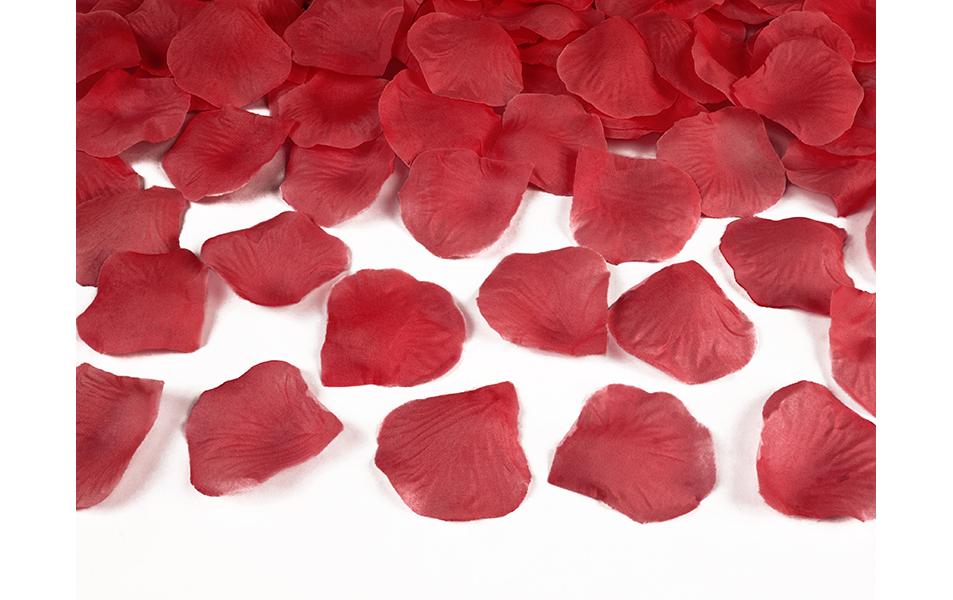 PartyDeco Rosenblüten Hochzeit – Rot – Stoff – 500 Stk