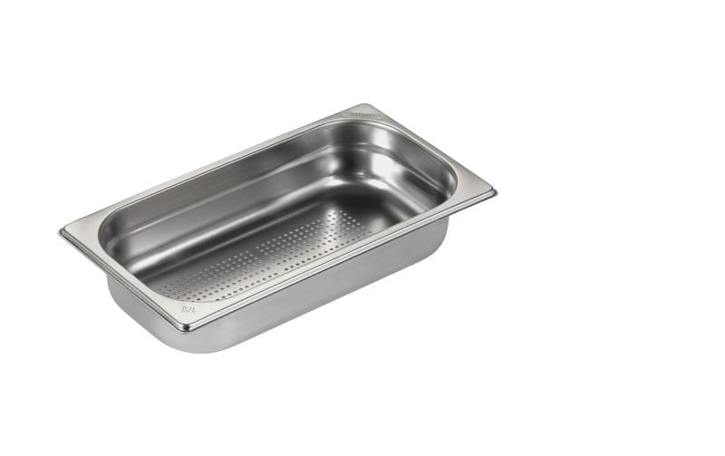 Inox GN-Behälter 1/3, gelocht, 32,5 × 17,6 × 6,5 cm, Edelstahl, silber