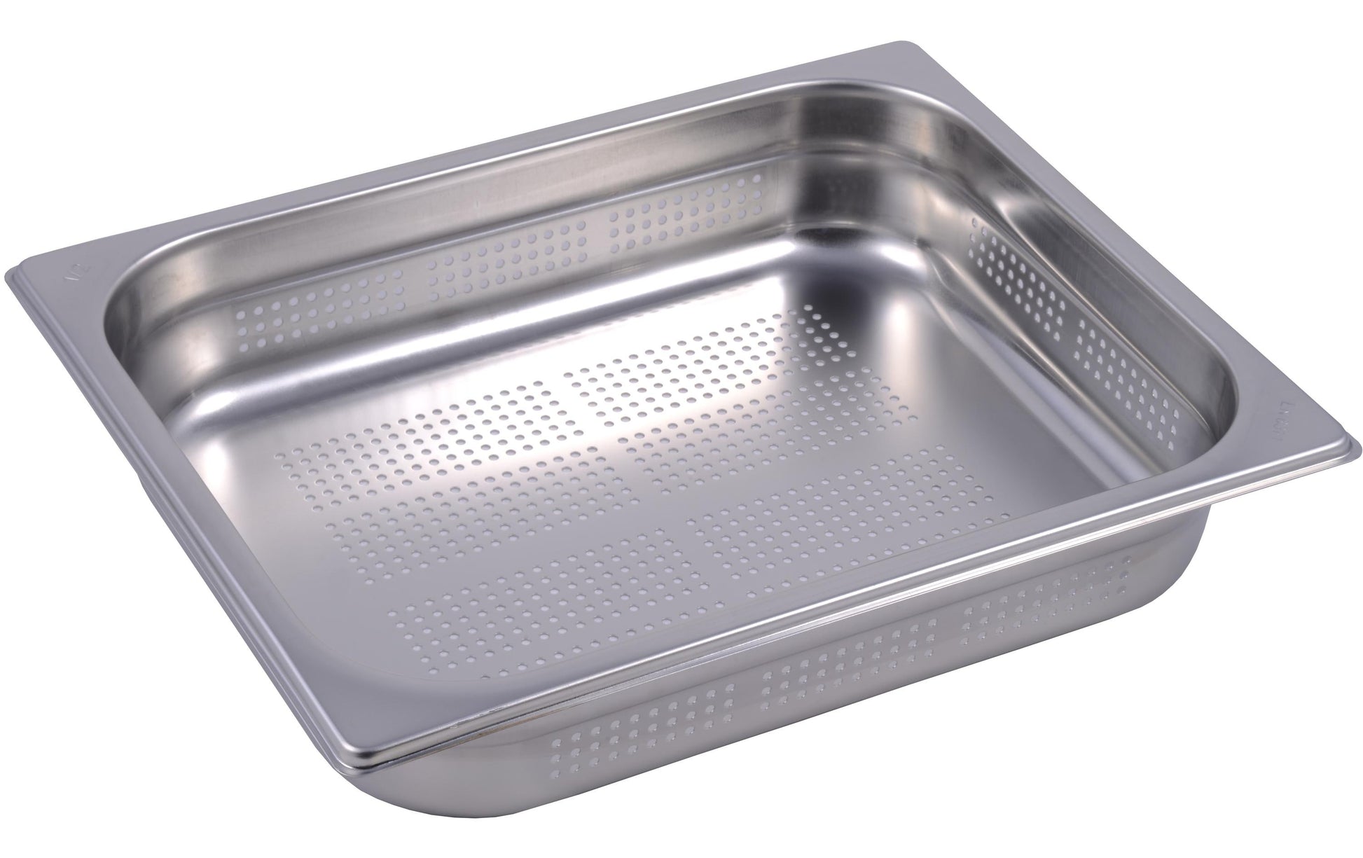 Inox GN gelochter Behälter – 32,5 × 26,5 × 6,5 cm, Edelstahl, Silber, spülmaschinenfest