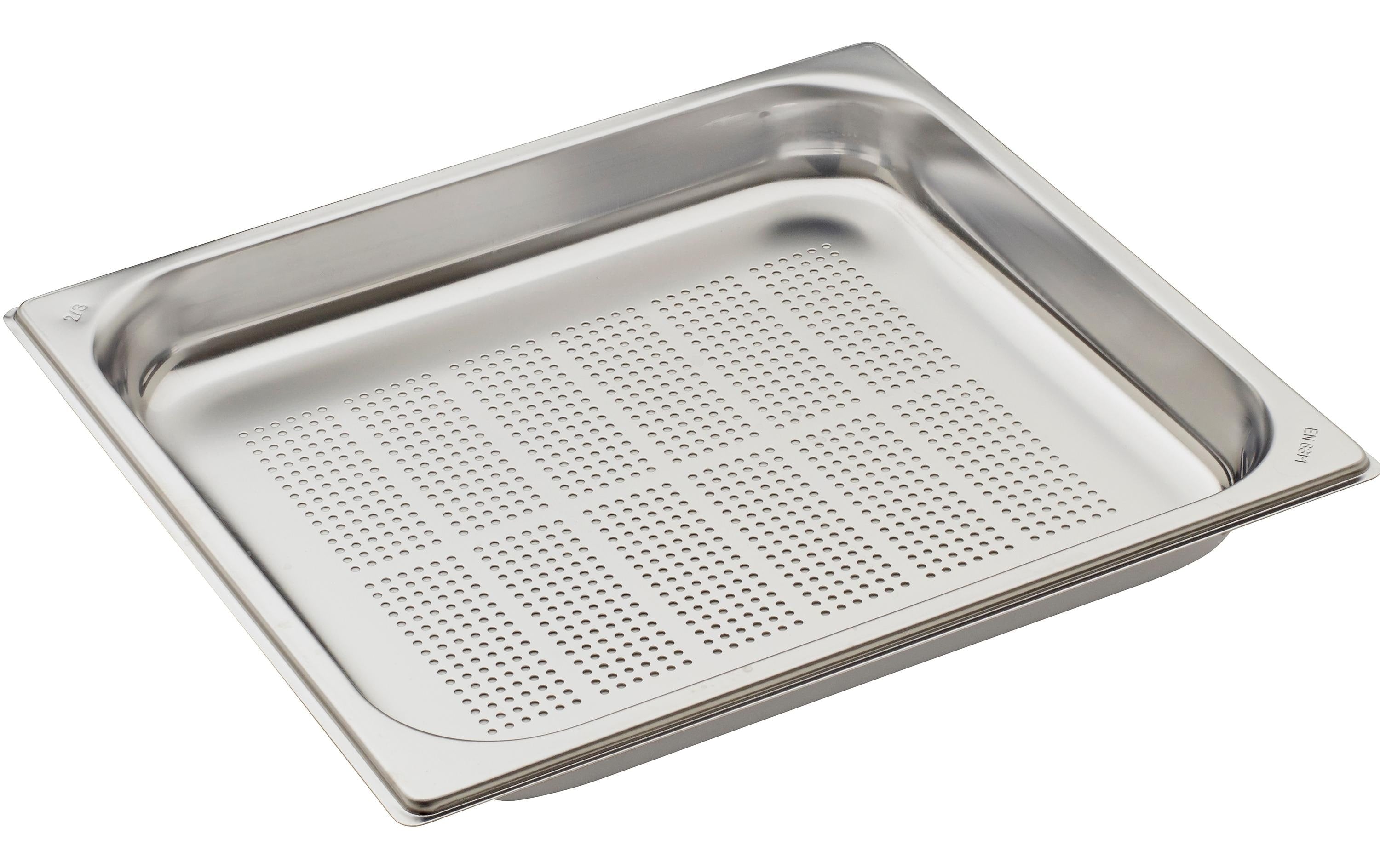 Inox GN-Behälter 2/3 gelocht, 32,5 × 35,4 × 4 cm, Edelstahl, Silber