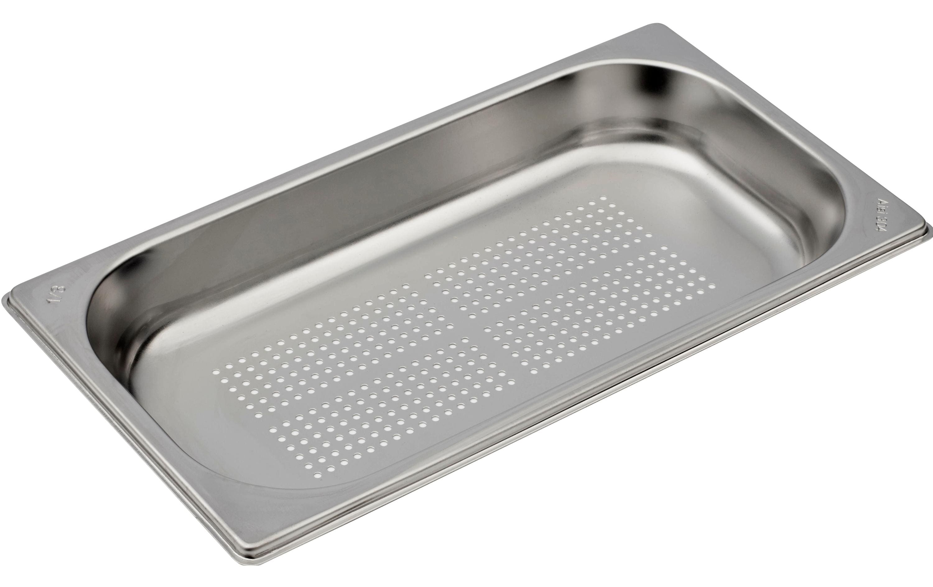 Inox GN-Behälter, 32,5 × 32,5 × 4 cm, Edelstahl, silber