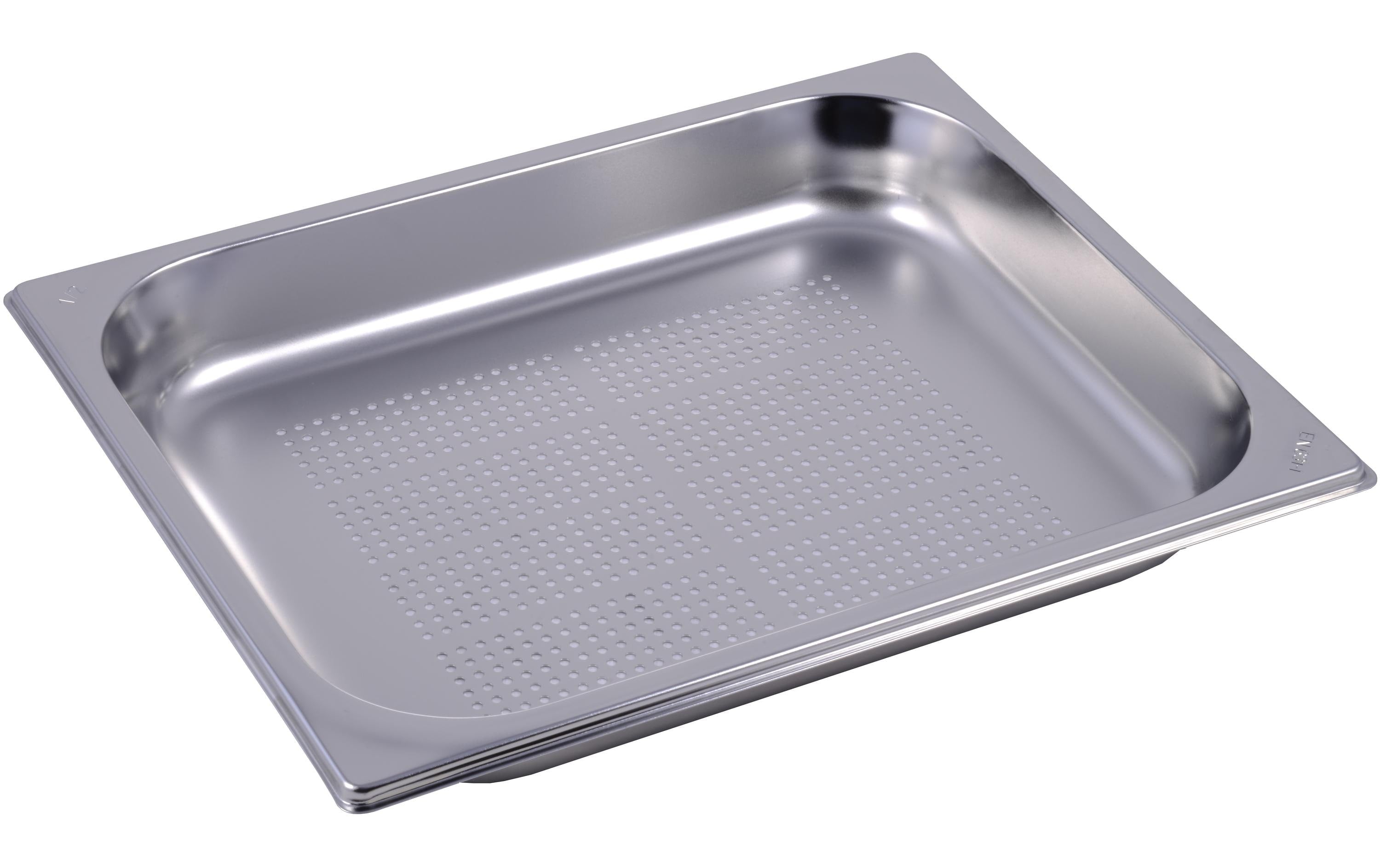 Inox GN-Behälter – gelocht – Edelstahl – 32,5 × 4 × 26,5 cm – silber
